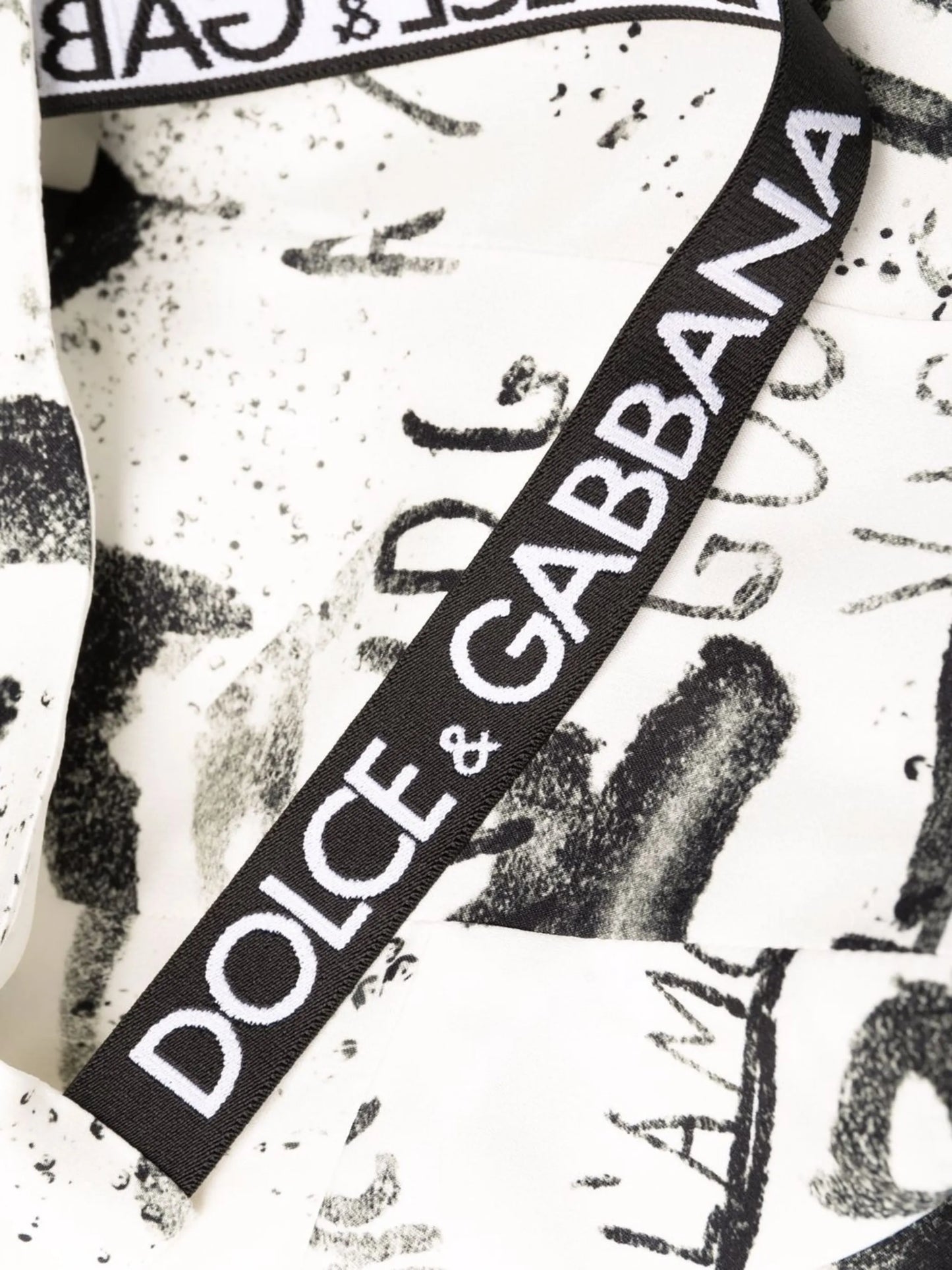 DG graffiti print charmeuse minidress