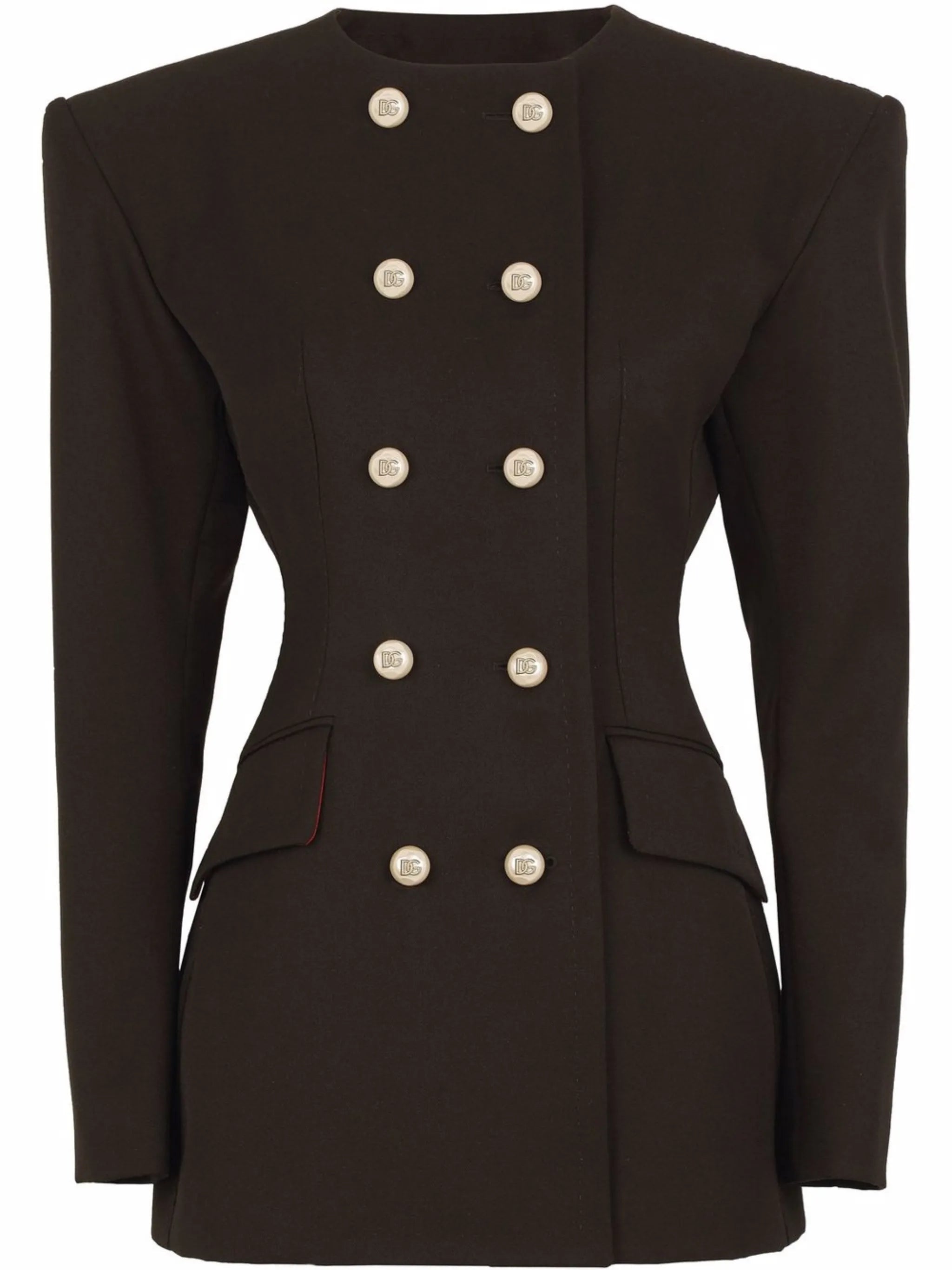 shoulder-pad double-breasted blazer