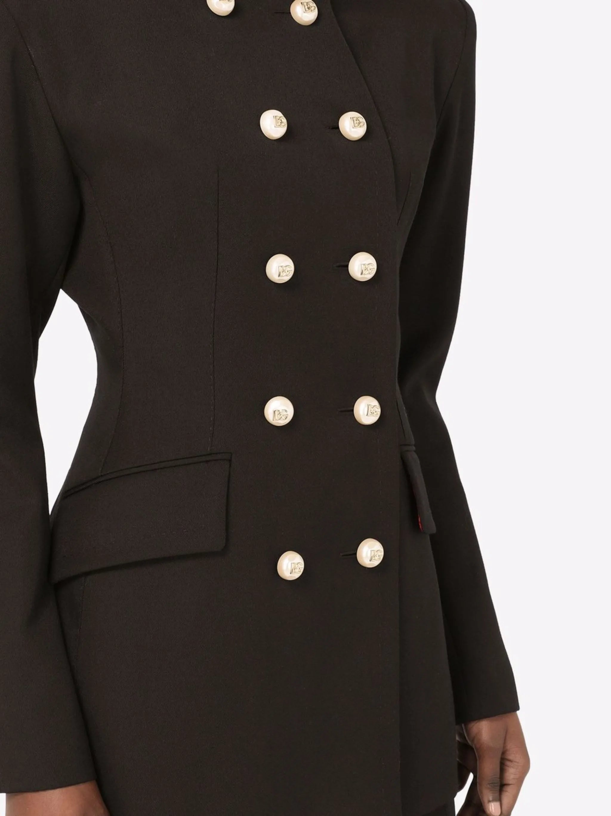 shoulder-pad double-breasted blazer
