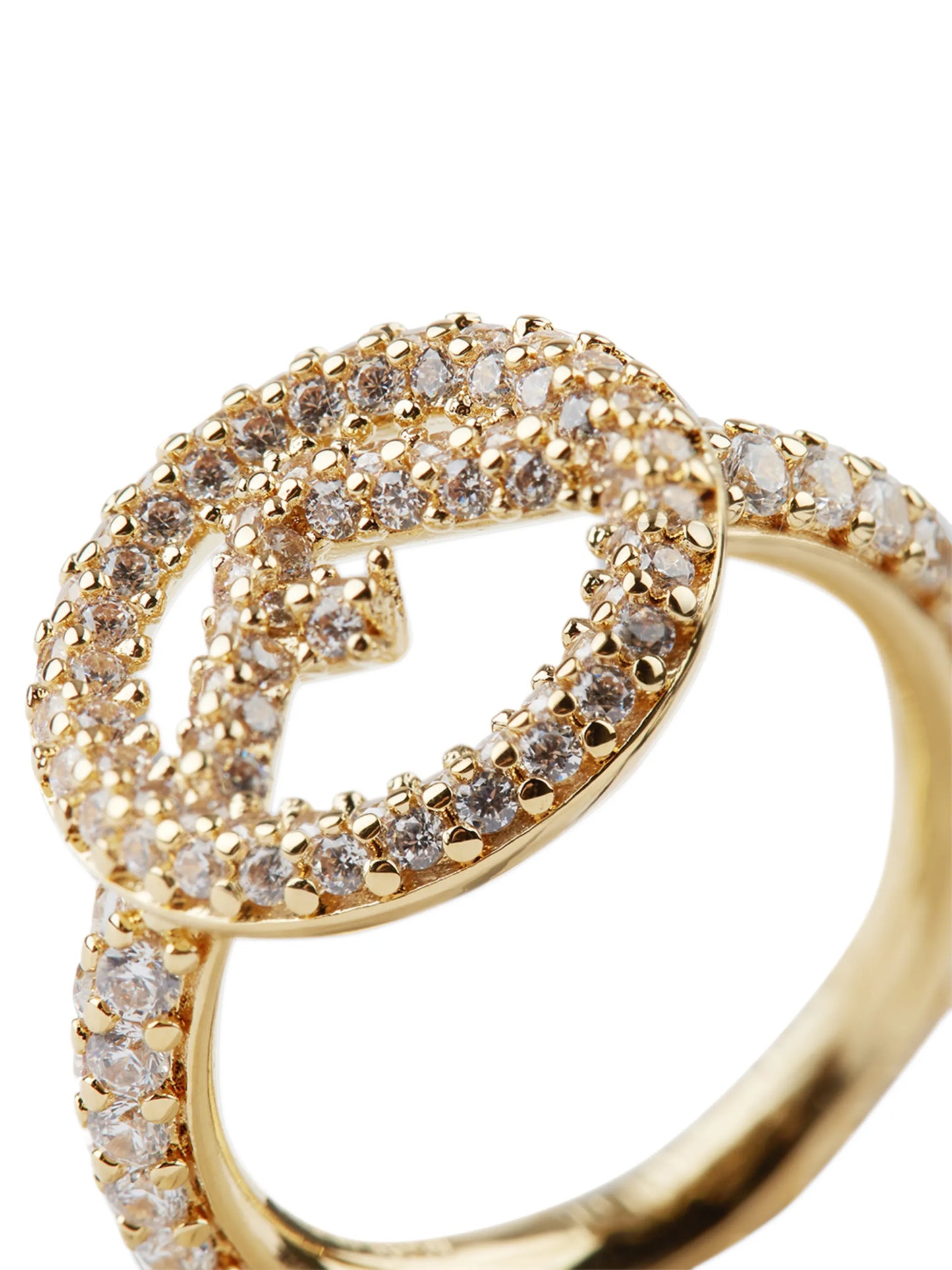 F is Fendi crystal embellished ring