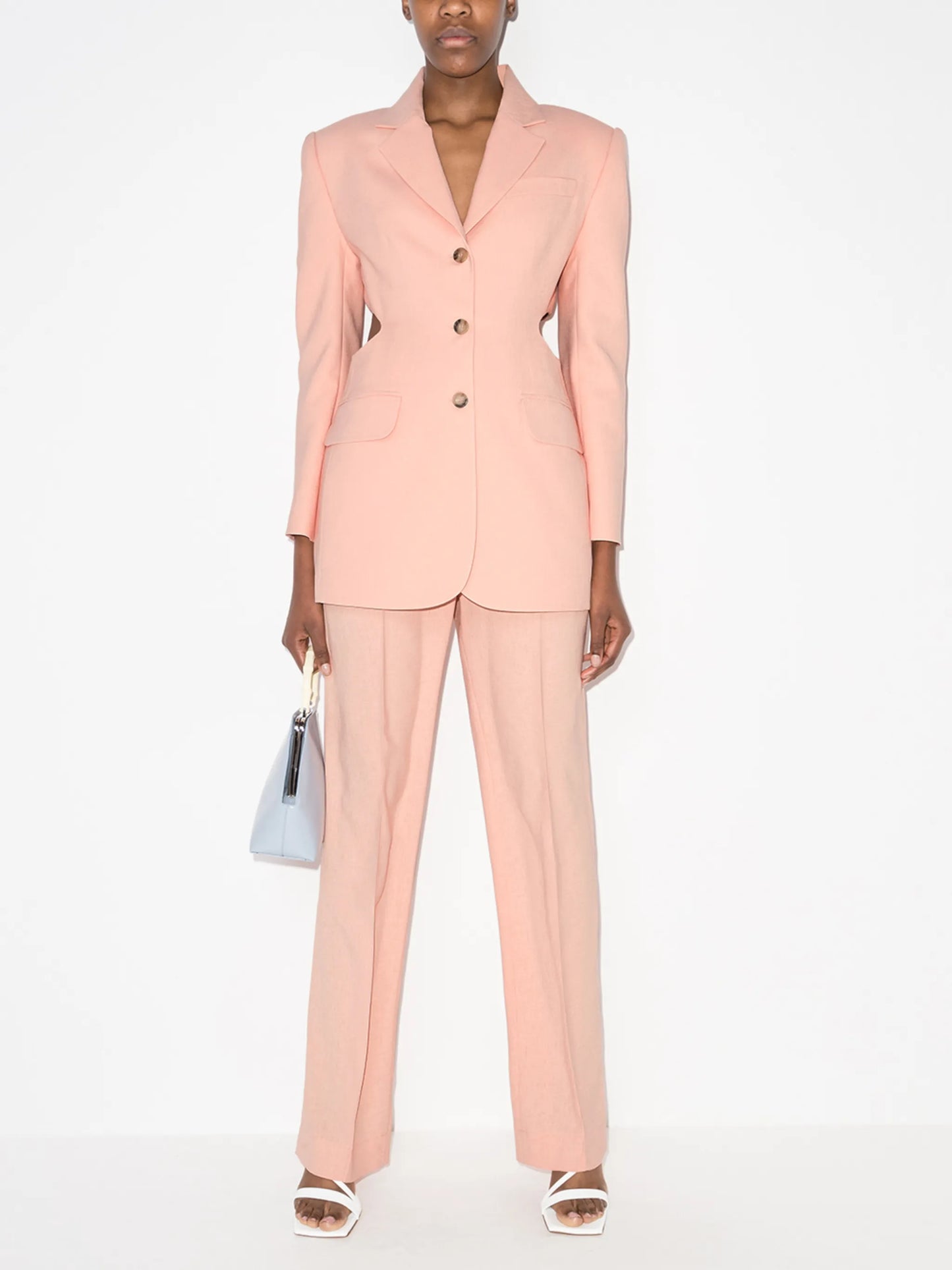 cut-out single-breasted blazer