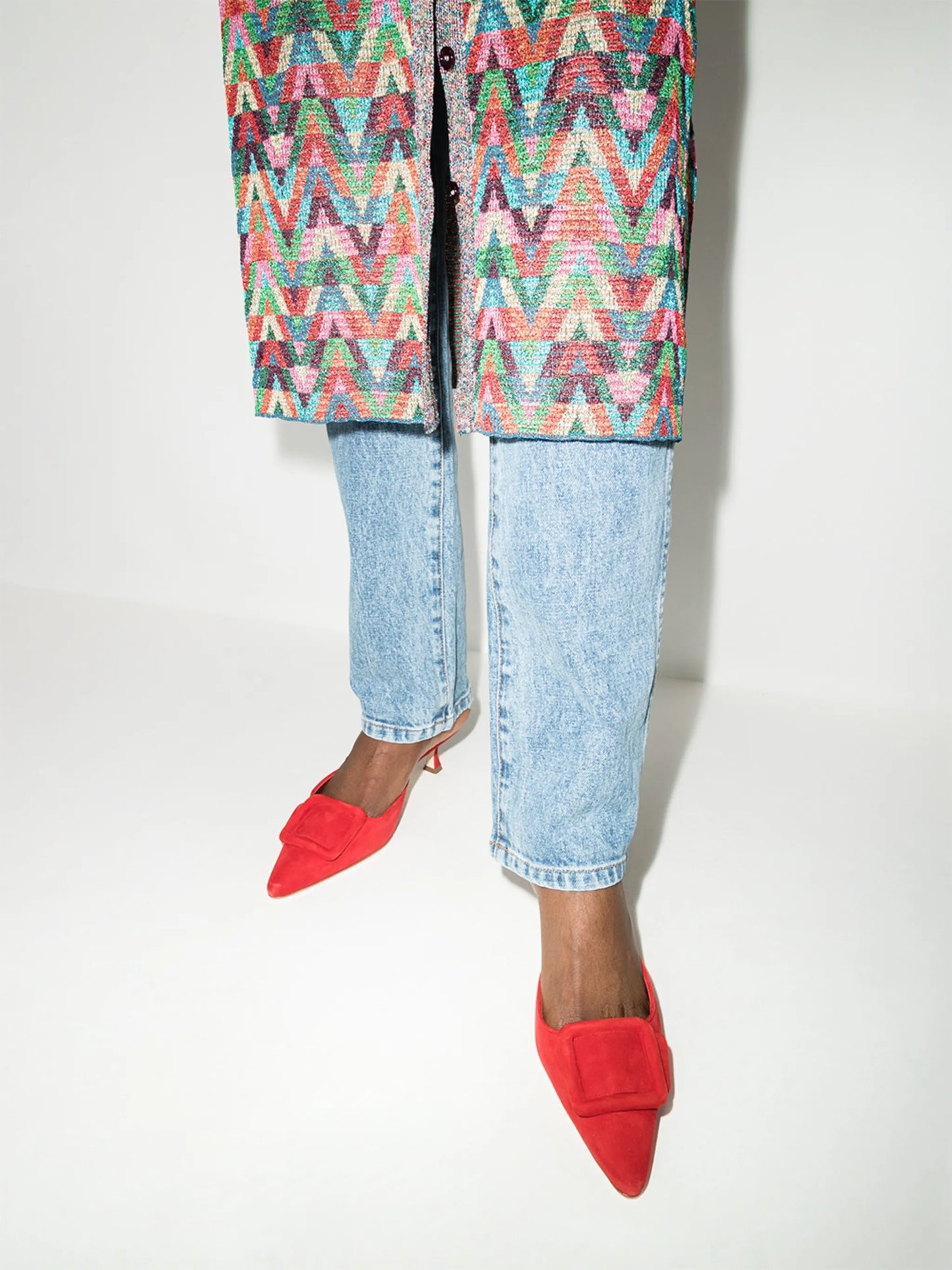 Maysale 50mm suede mules