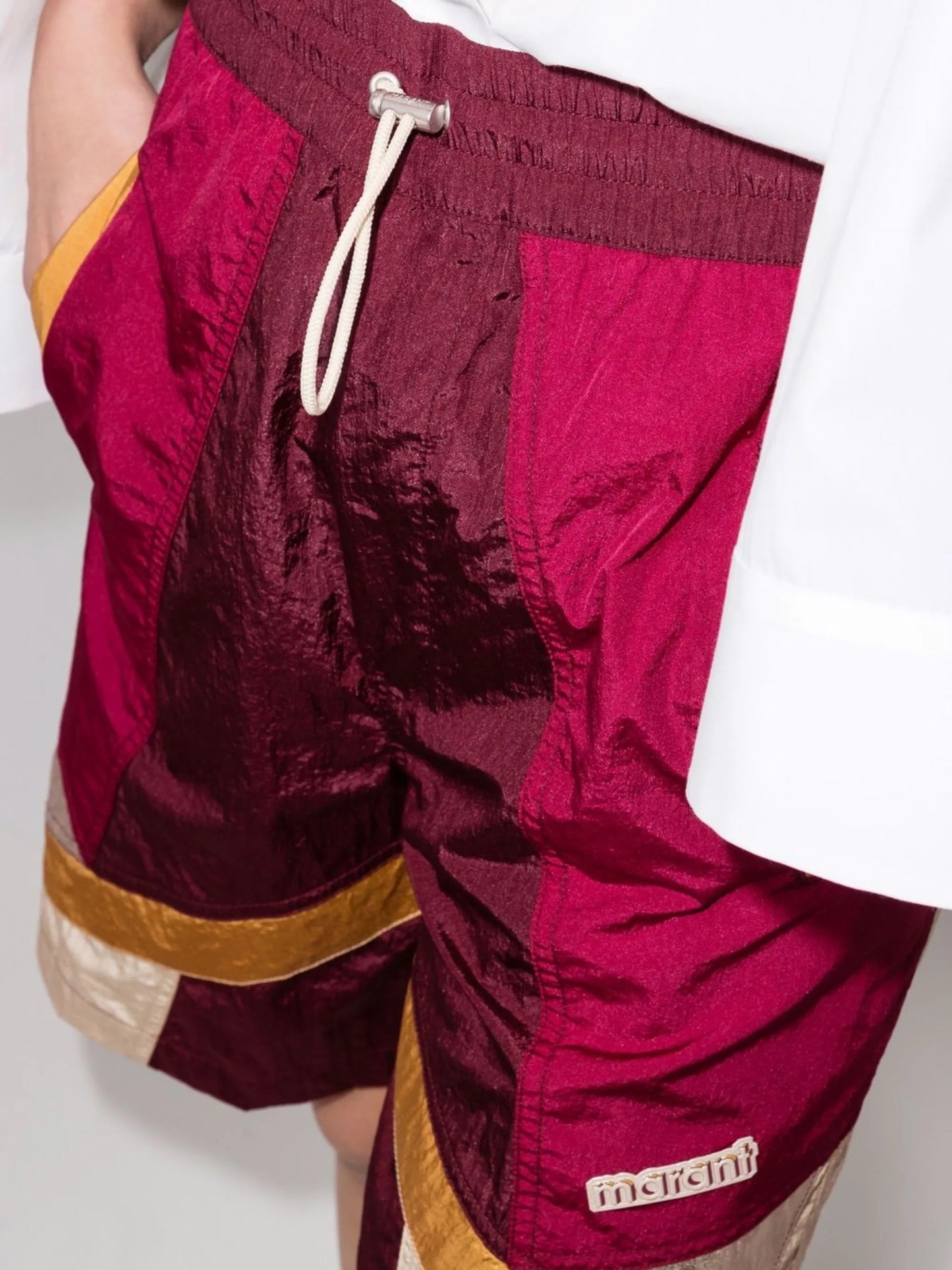 panelled drawstring basketball shorts