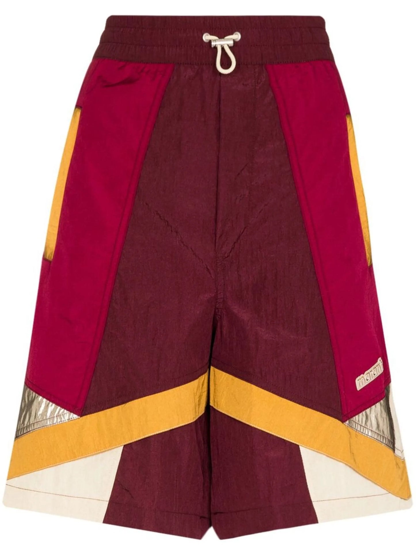 panelled drawstring basketball shorts