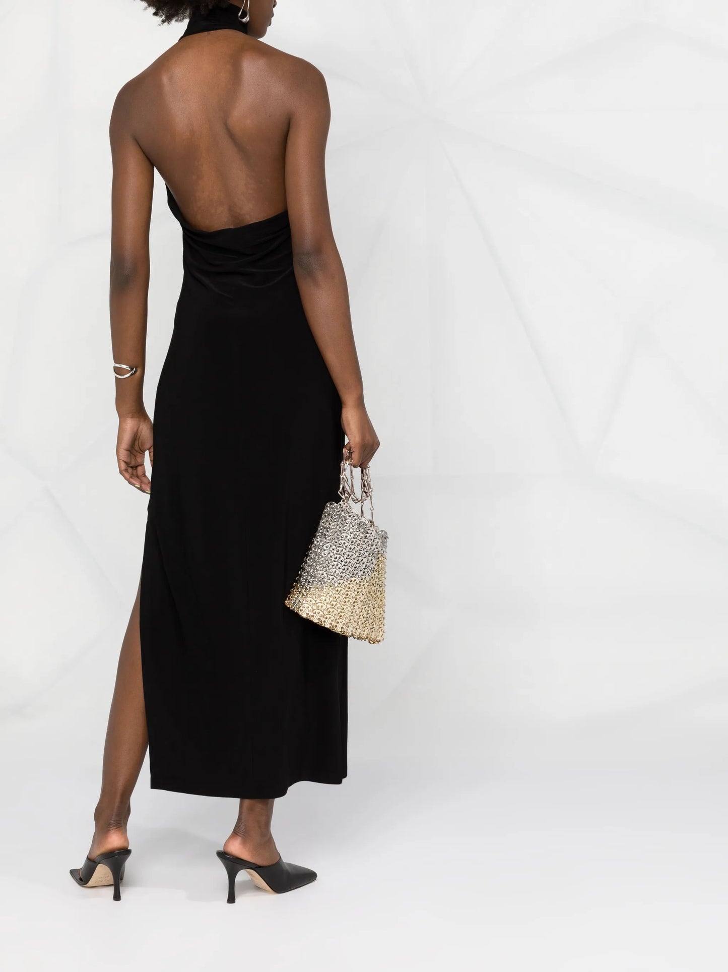 side-slit detail halter dress