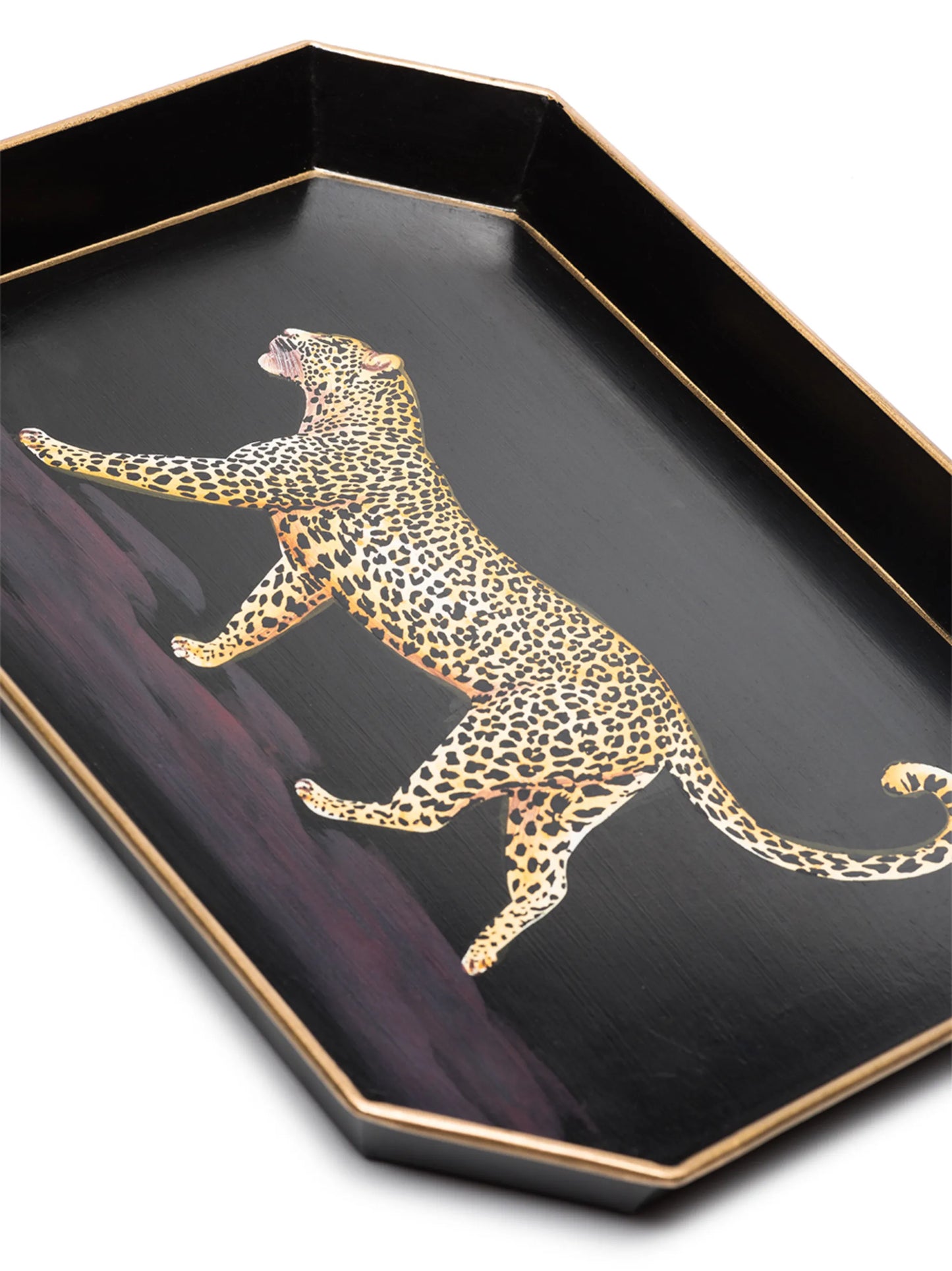 leopard-print octagon tray