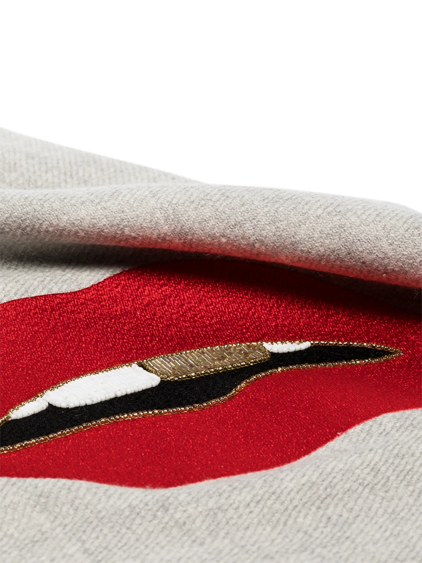 Lips bead-embellished throw