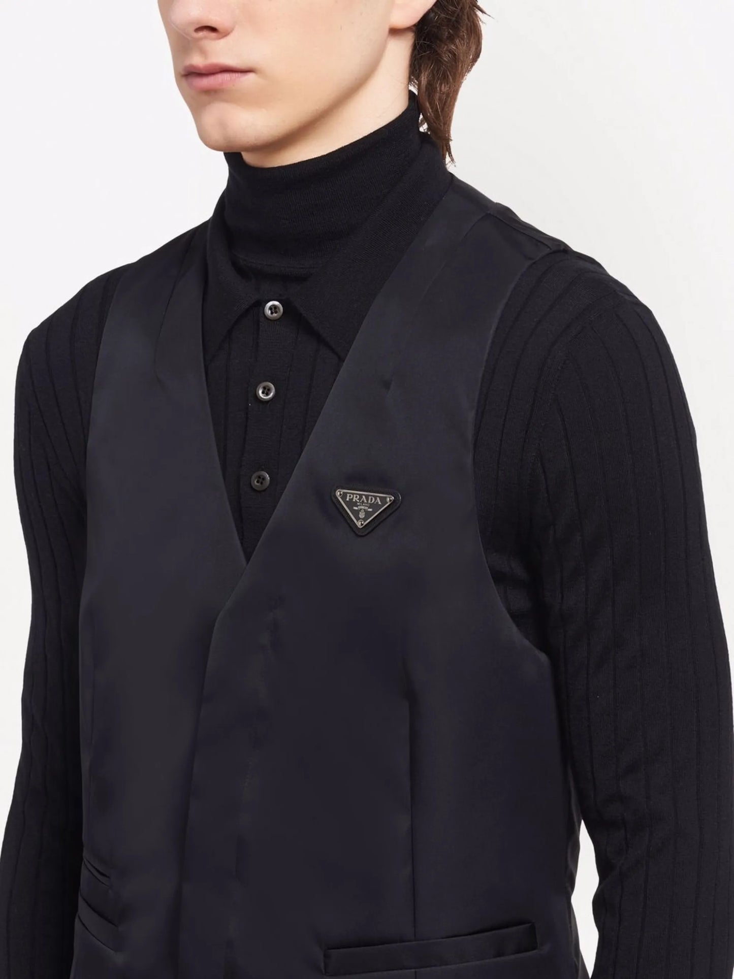 Re-Nylon single-breasted vest