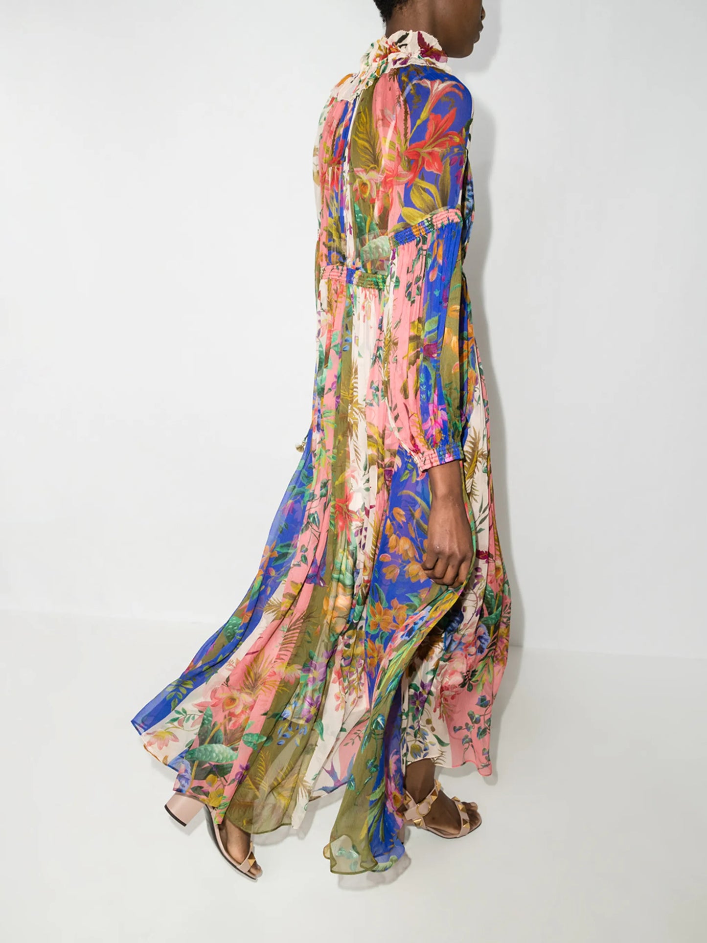 tropical lantern georgette dress