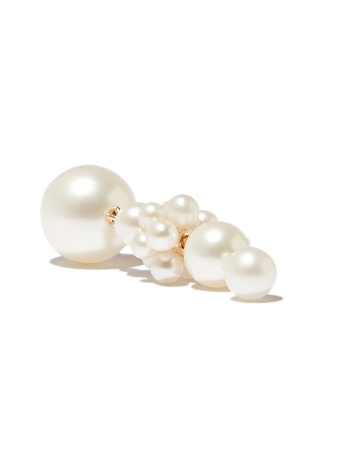 14kt yellow gold Petite Tulip pearl drop earrings
