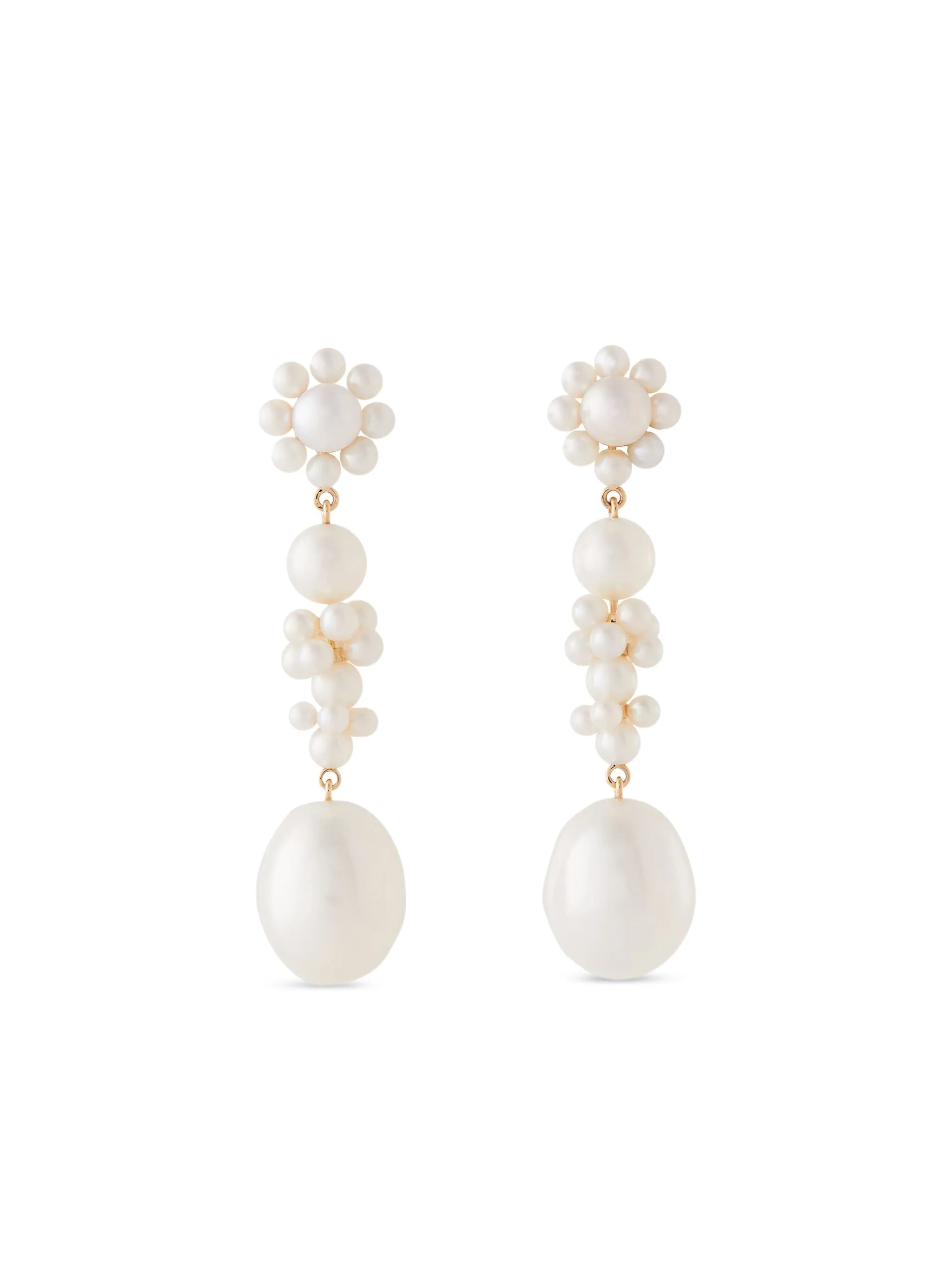 14kt yellow gold Bellis L'Eau pearl drop earrings