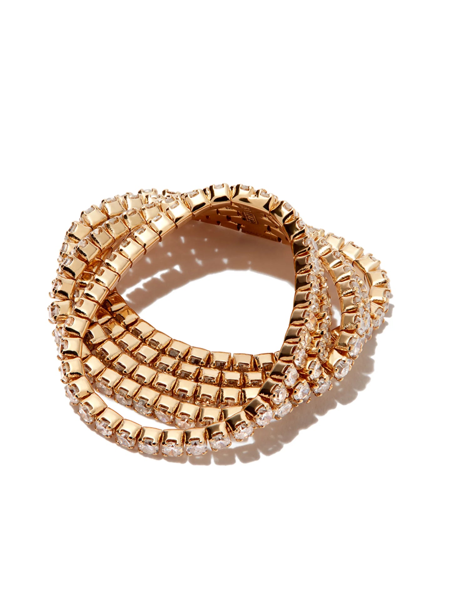 18kt yellow gold 5 Thread stack diamond ring