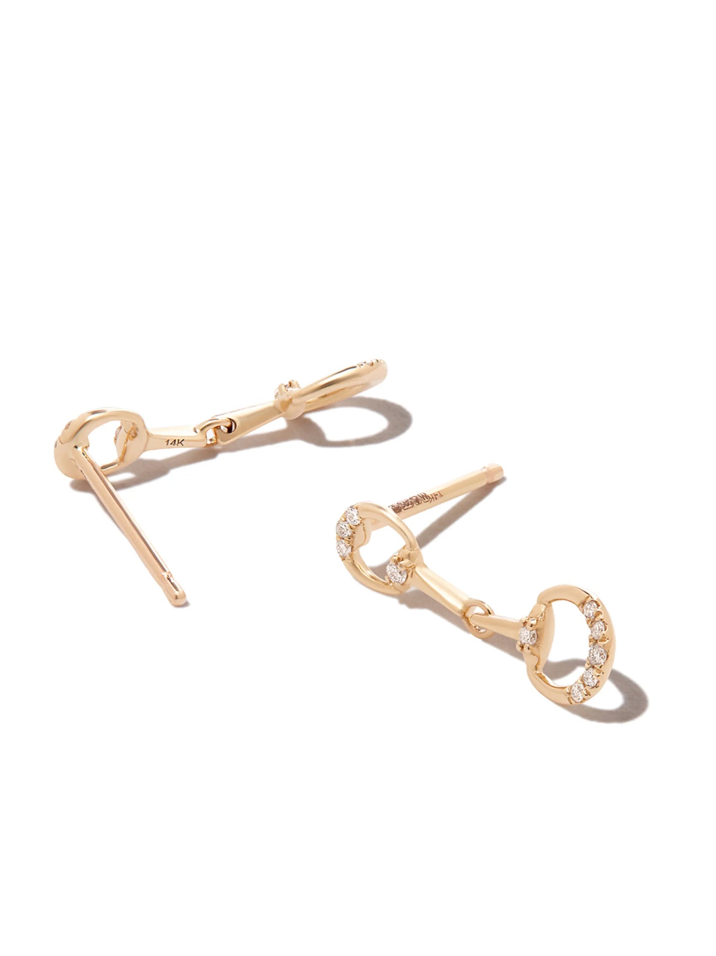 14kt yellow gold Horsebit diamond earrings