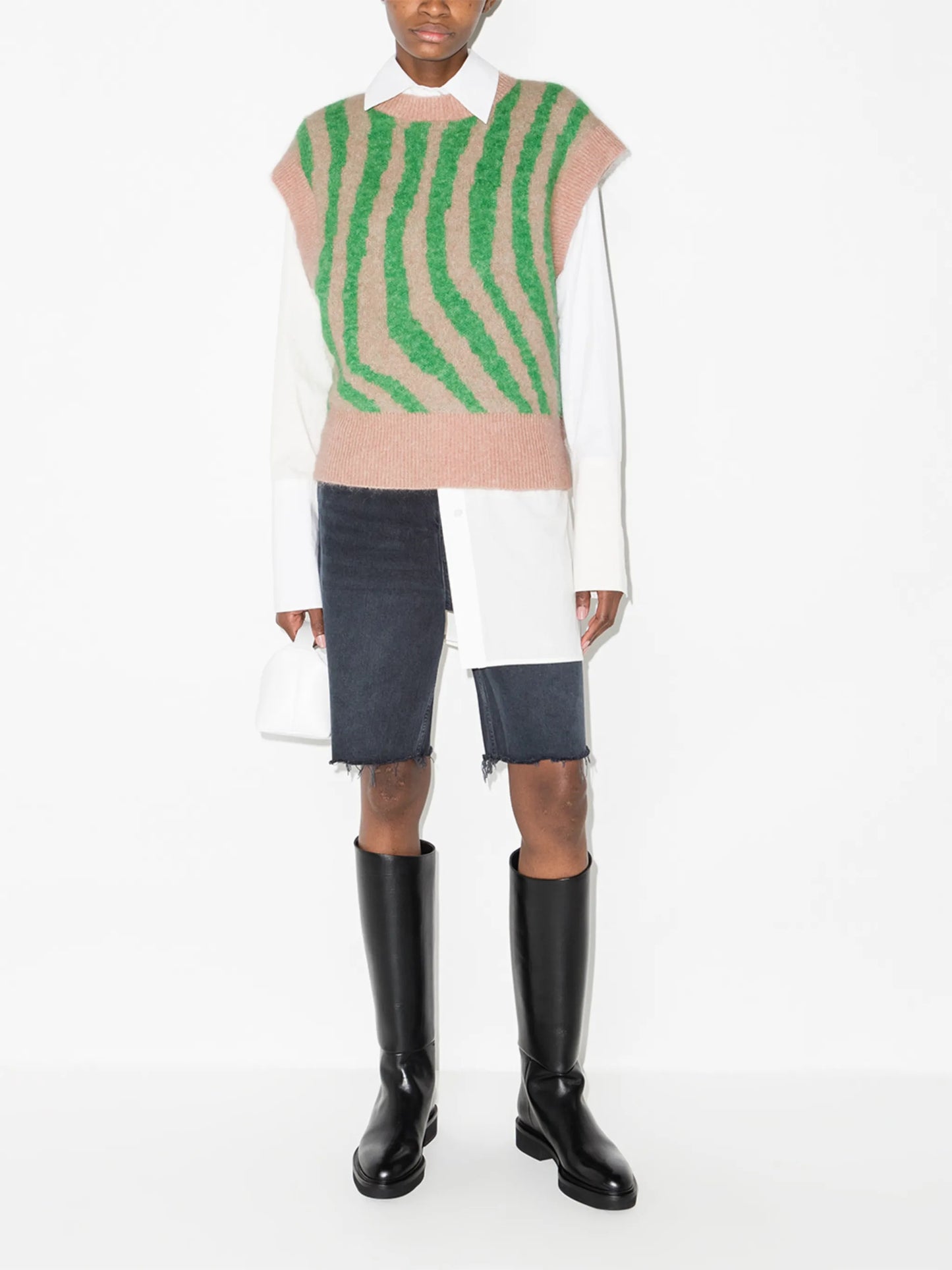 Vestia zebra-print knitted vest