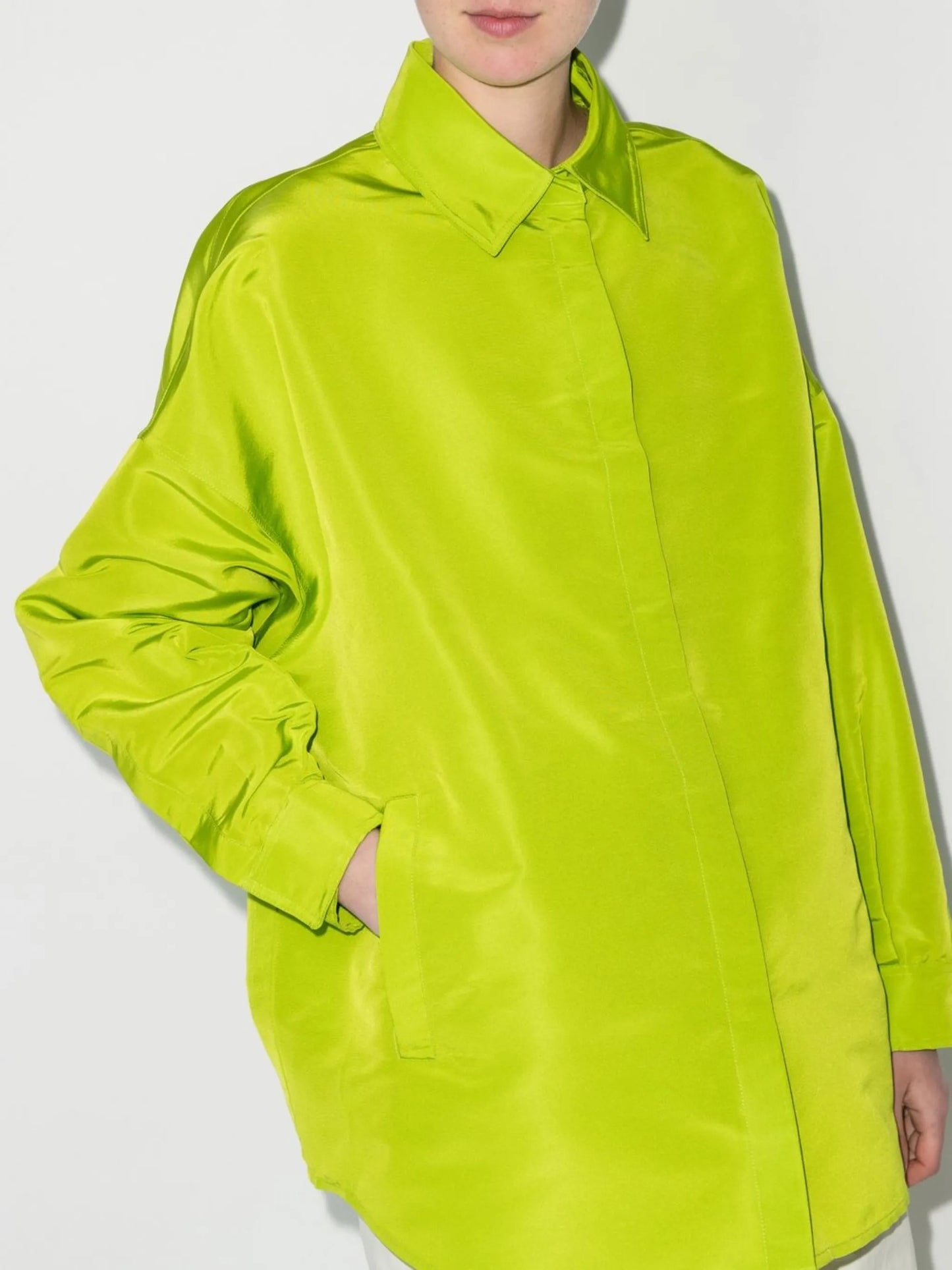 oversized silk shirt