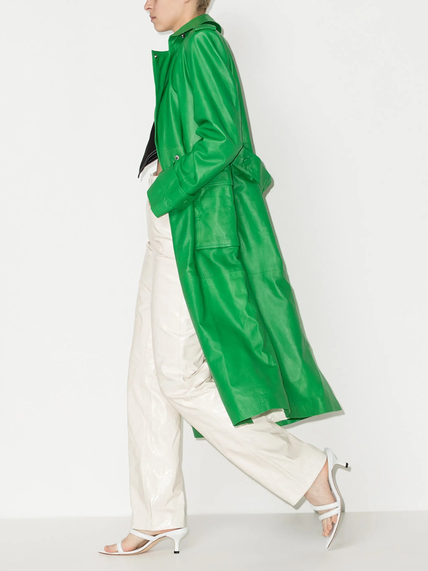 Lynn leather straight-leg trousers