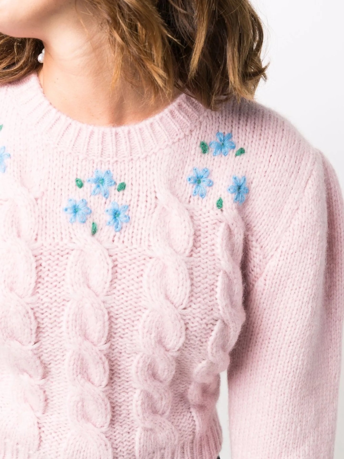 cropped cable knit jumper
