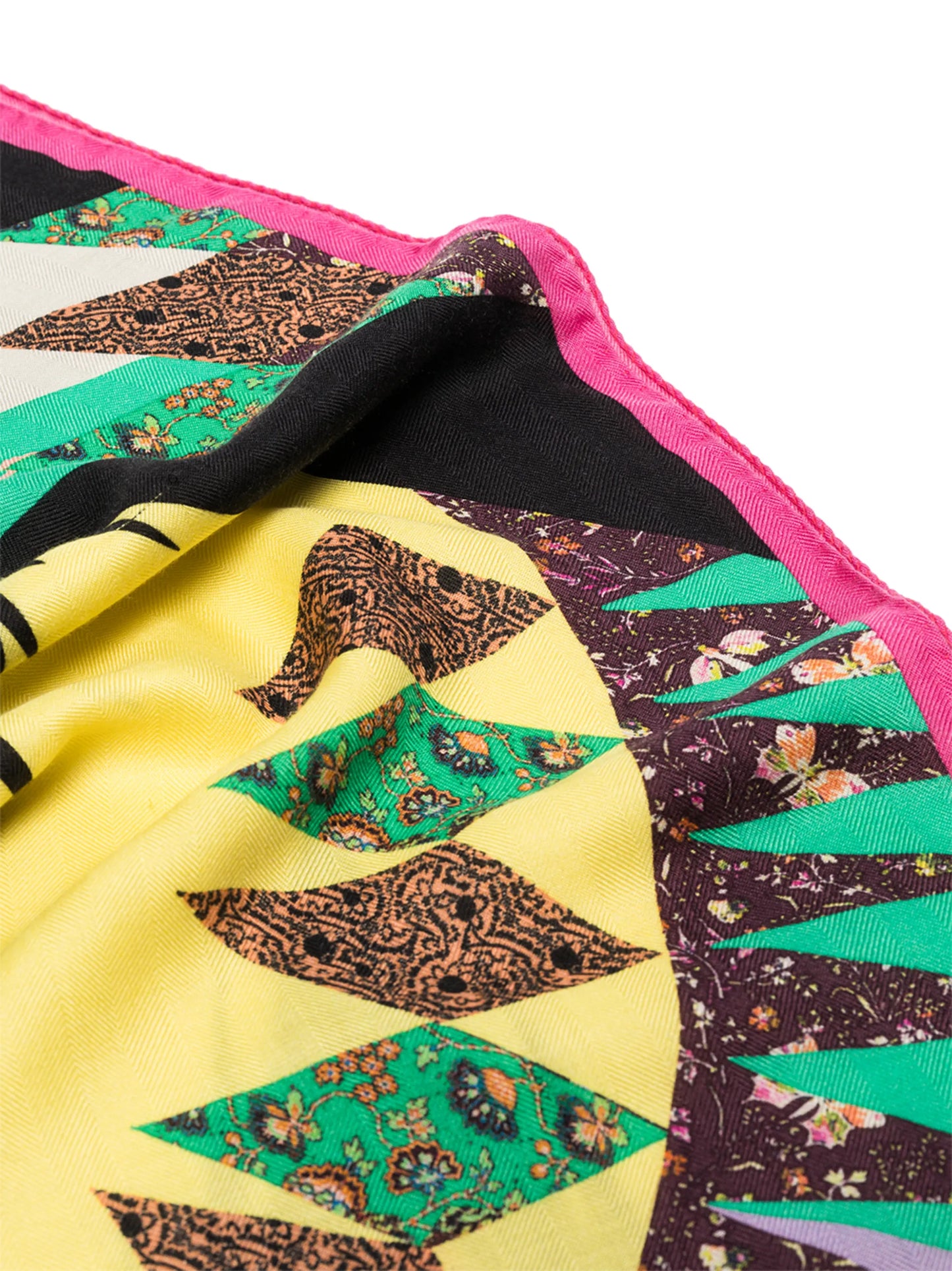 graphic-print frayed scarf