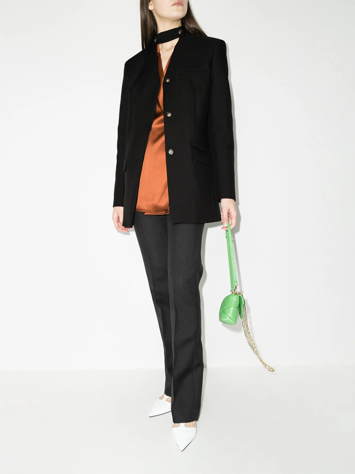 Anago collarless blazer