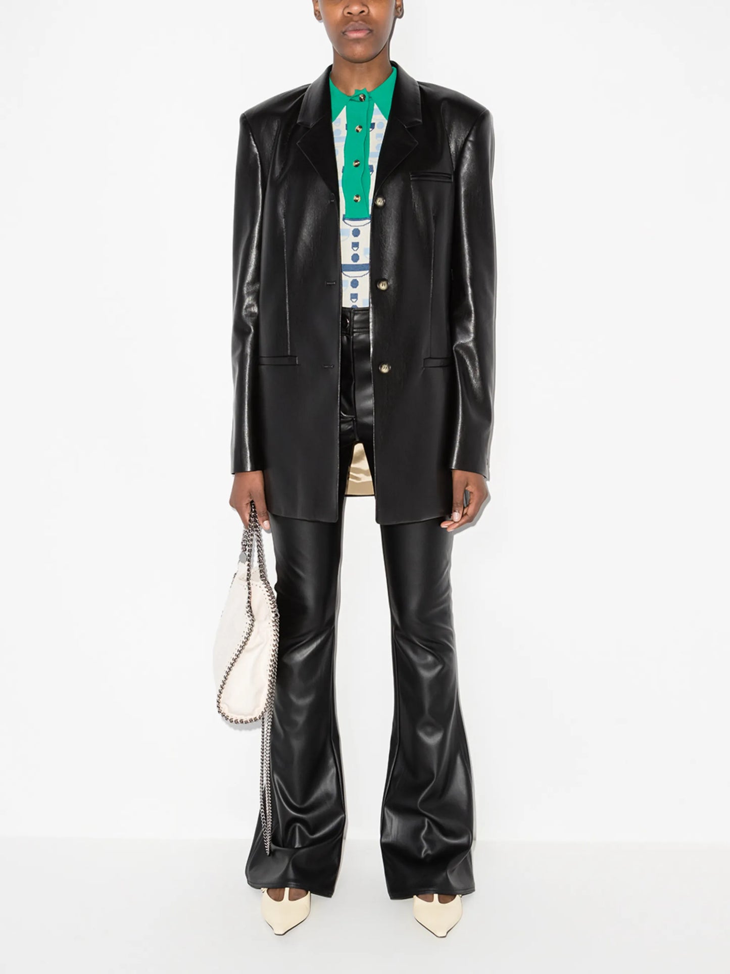 Mersey faux-leather blazer