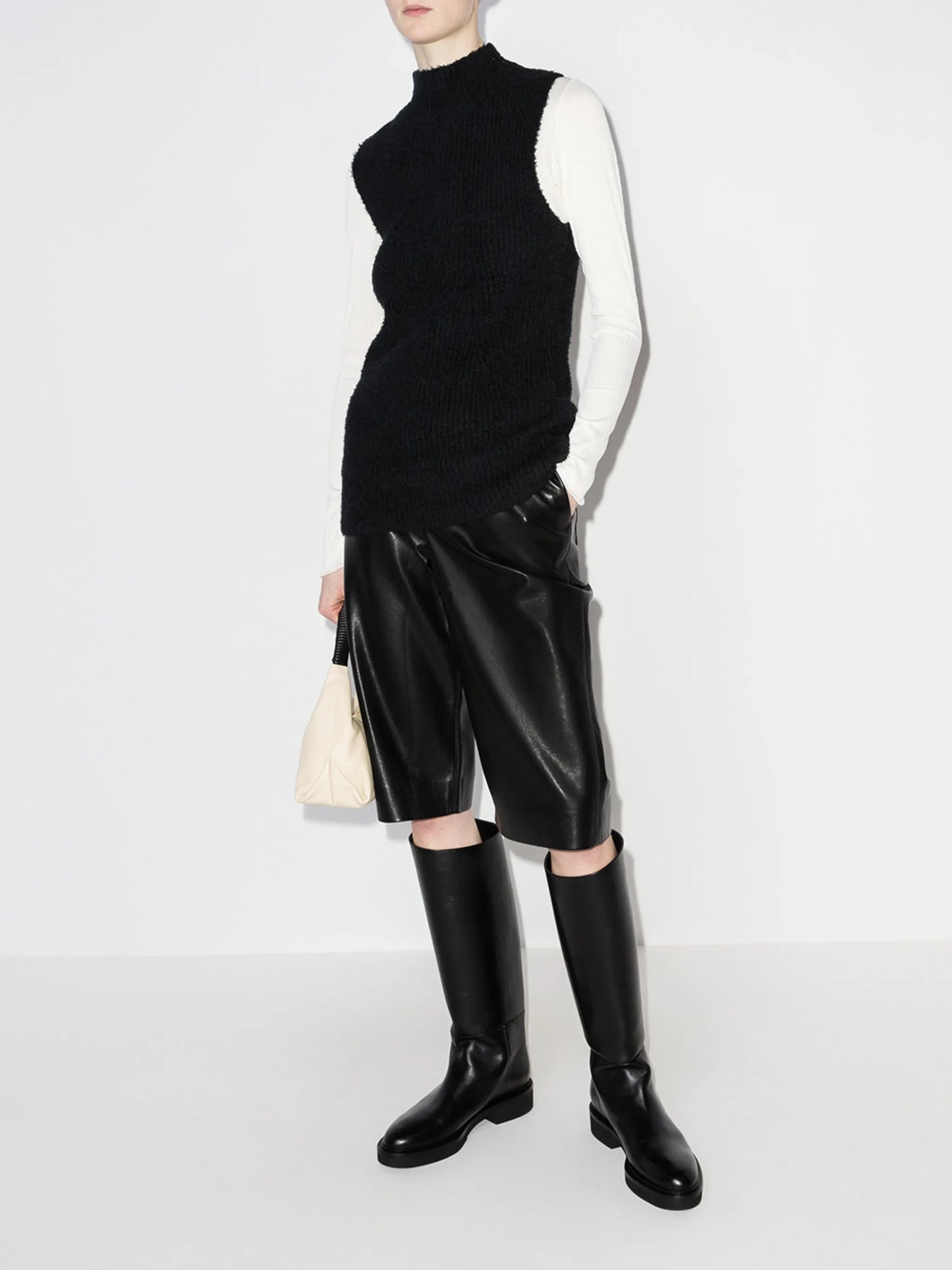 Wender faux-leather Bermuda shorts