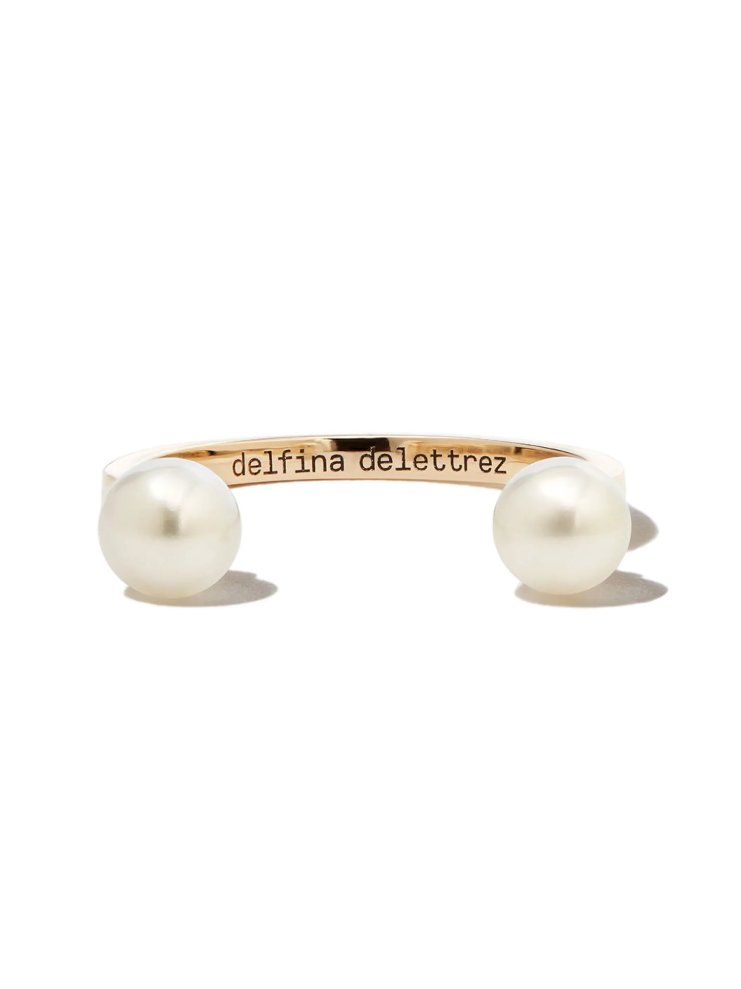 18kt yellow gold Double Pearl ring