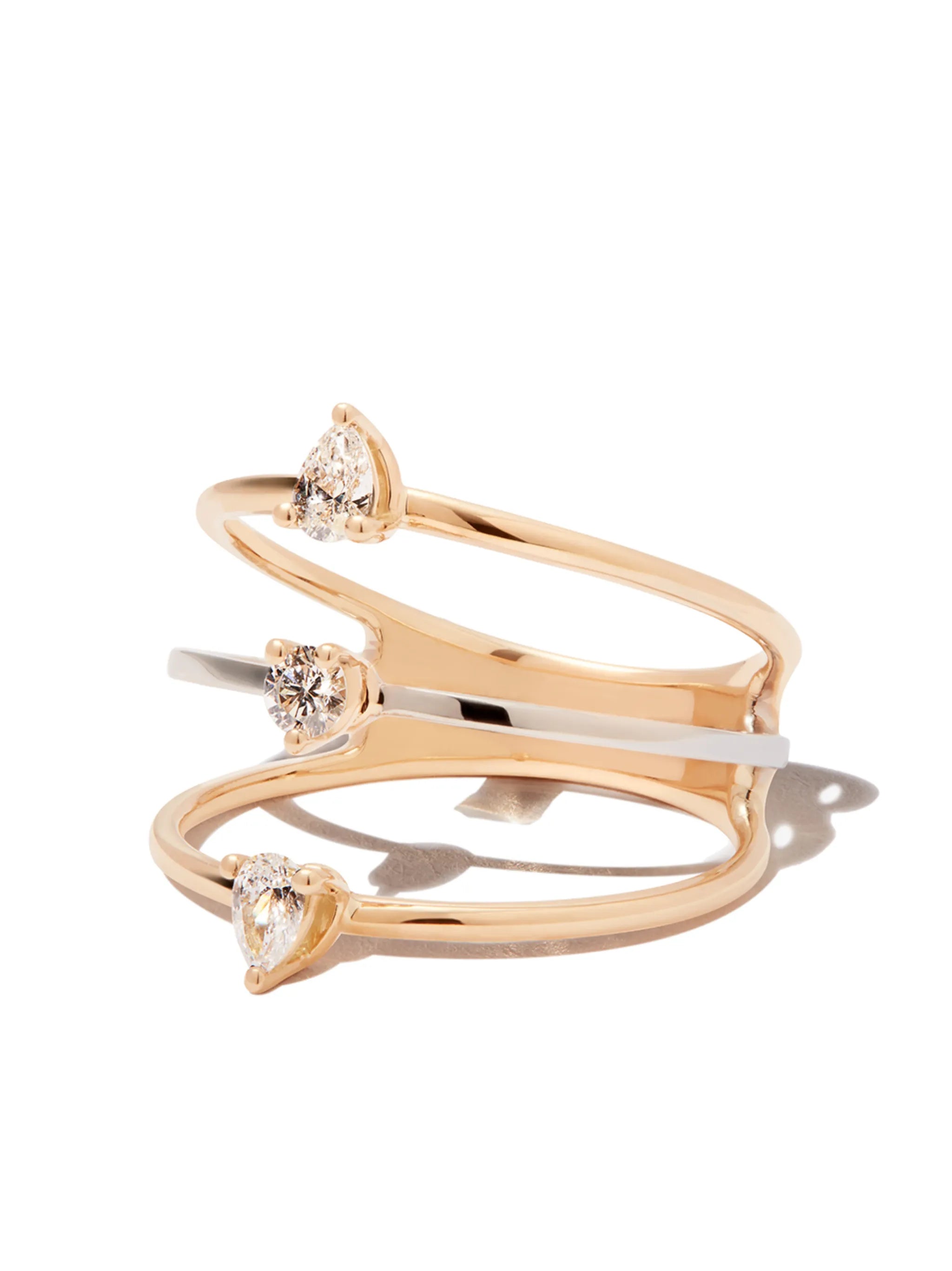18kt yellow gold Two In One diamond ring