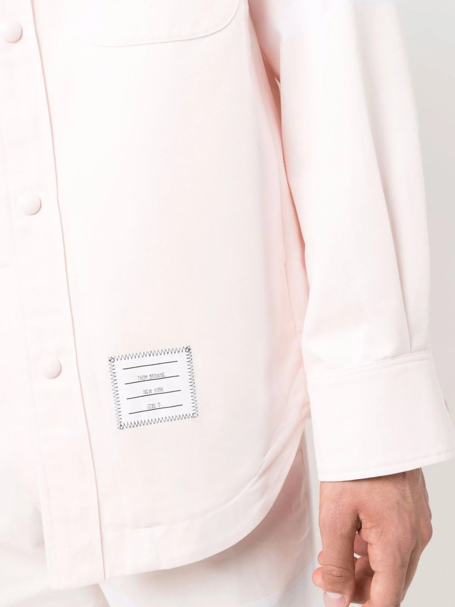 4-Bar stripe logo-patch shirt jacket