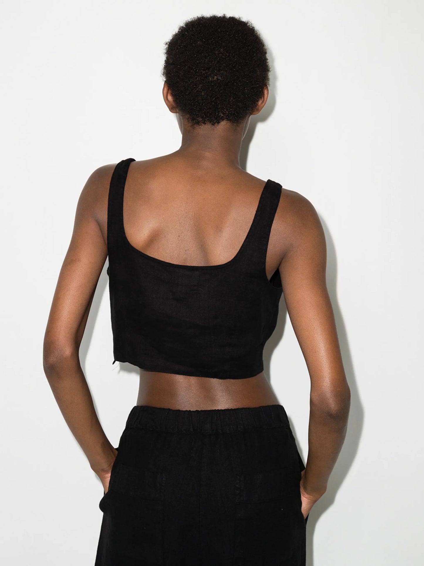 Anna linen crop top