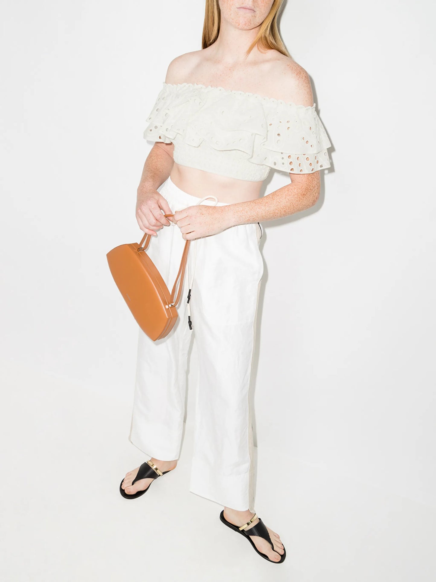 Clara off-shoulder cropped top