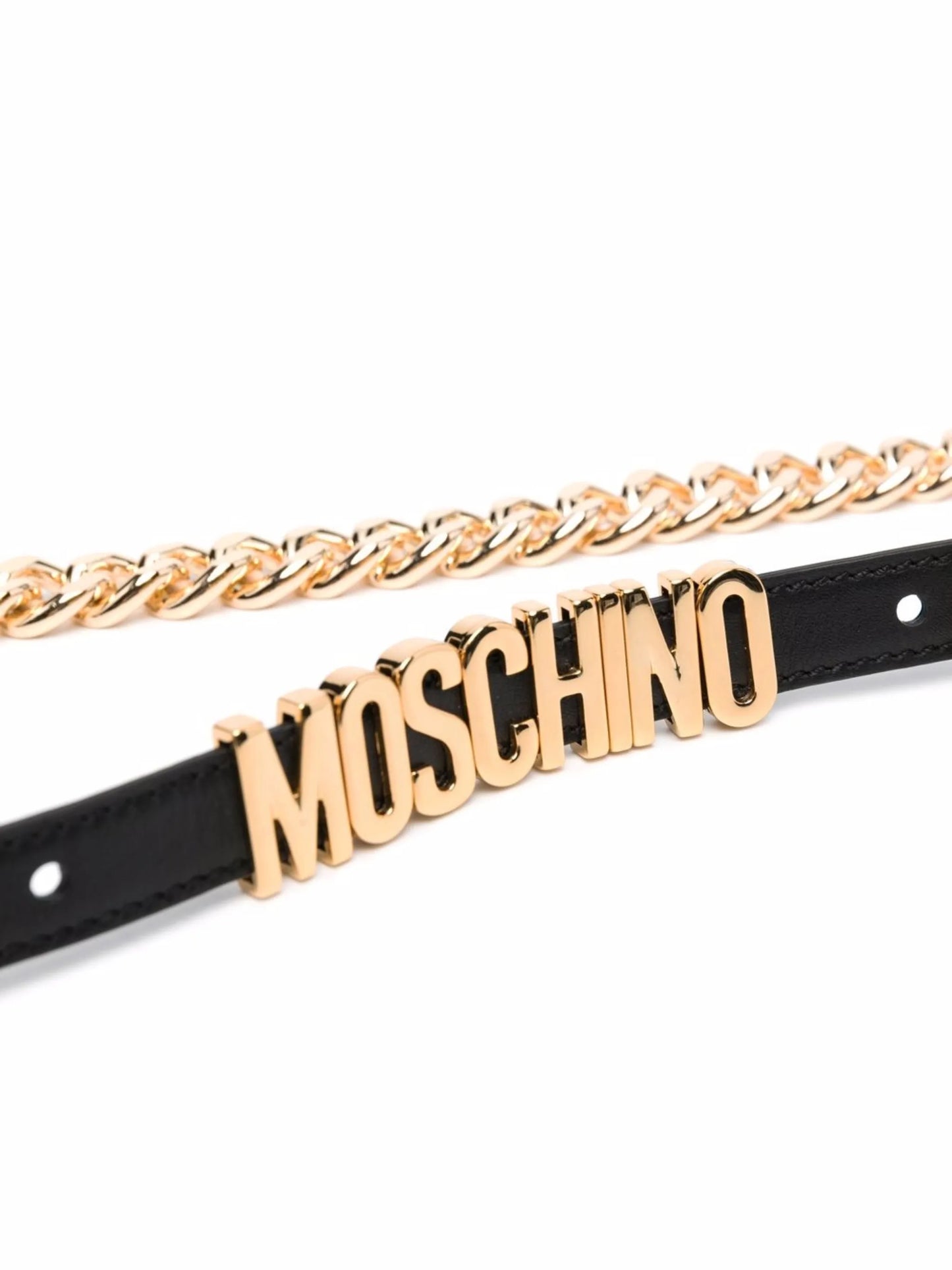 logo-plaque leather belt