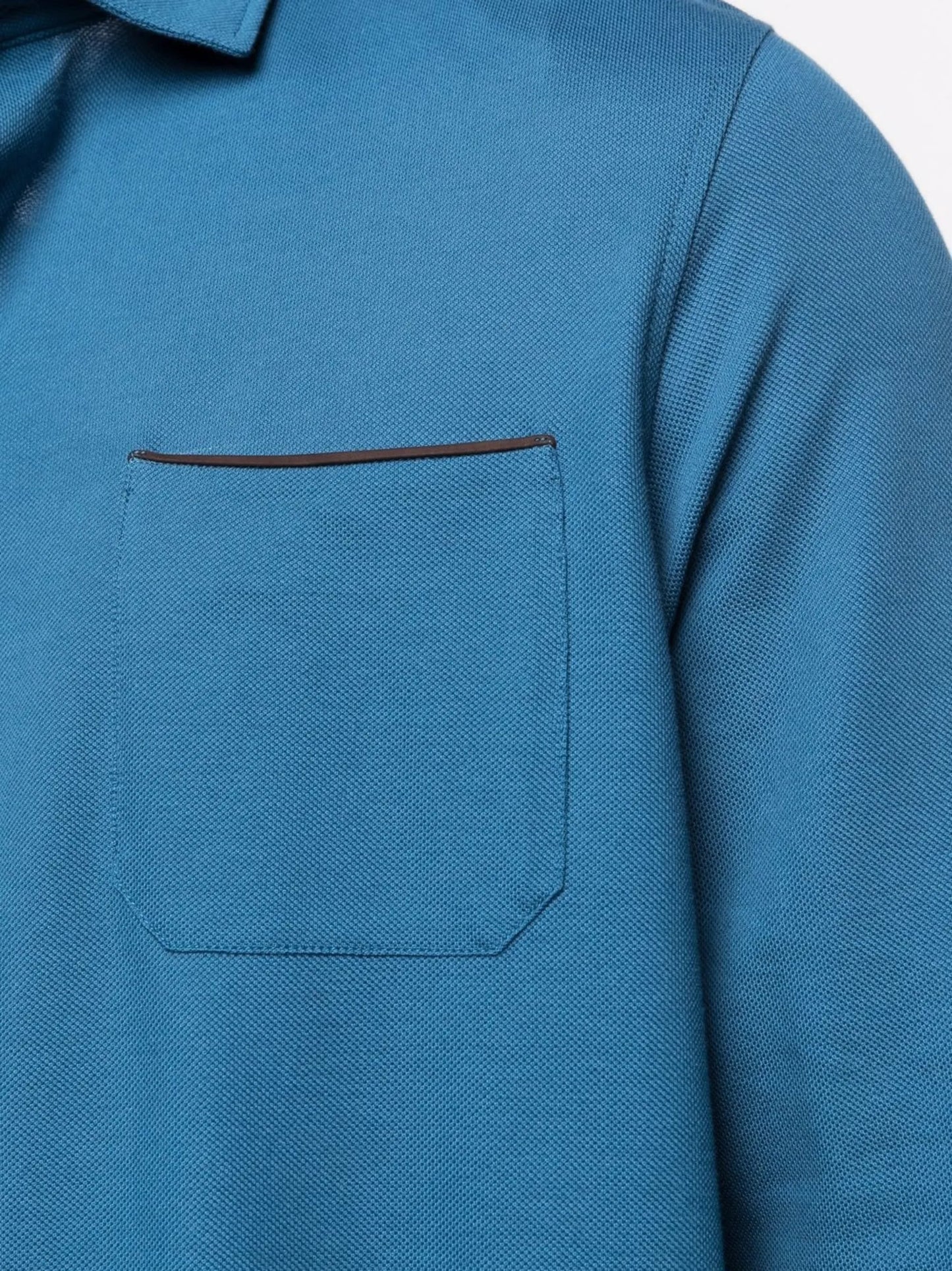 long-sleeve cotton polo shirt