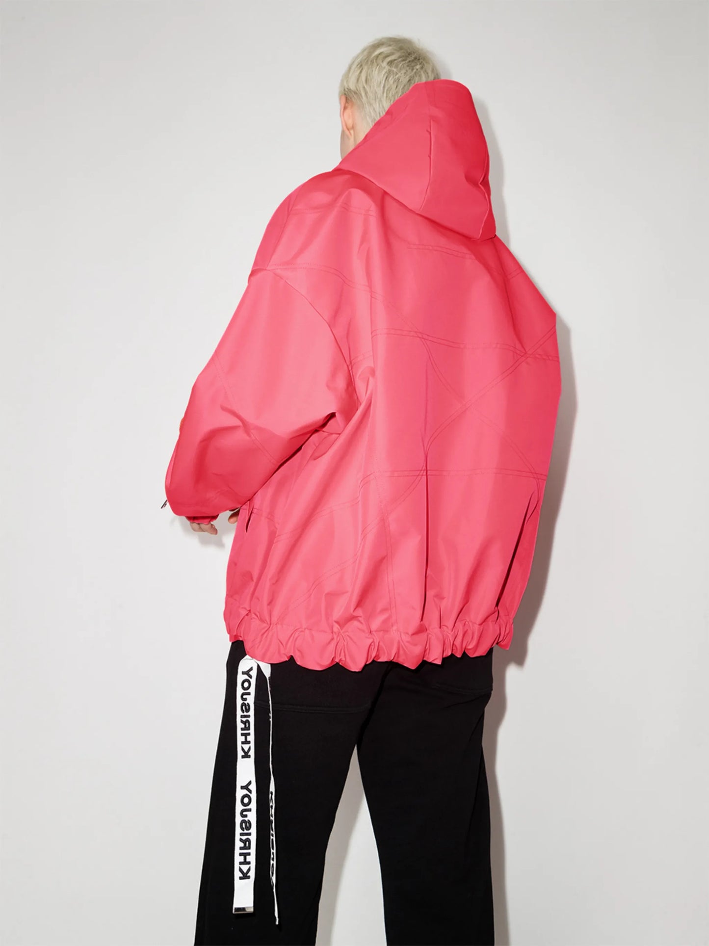 logo-strap hooded jacket