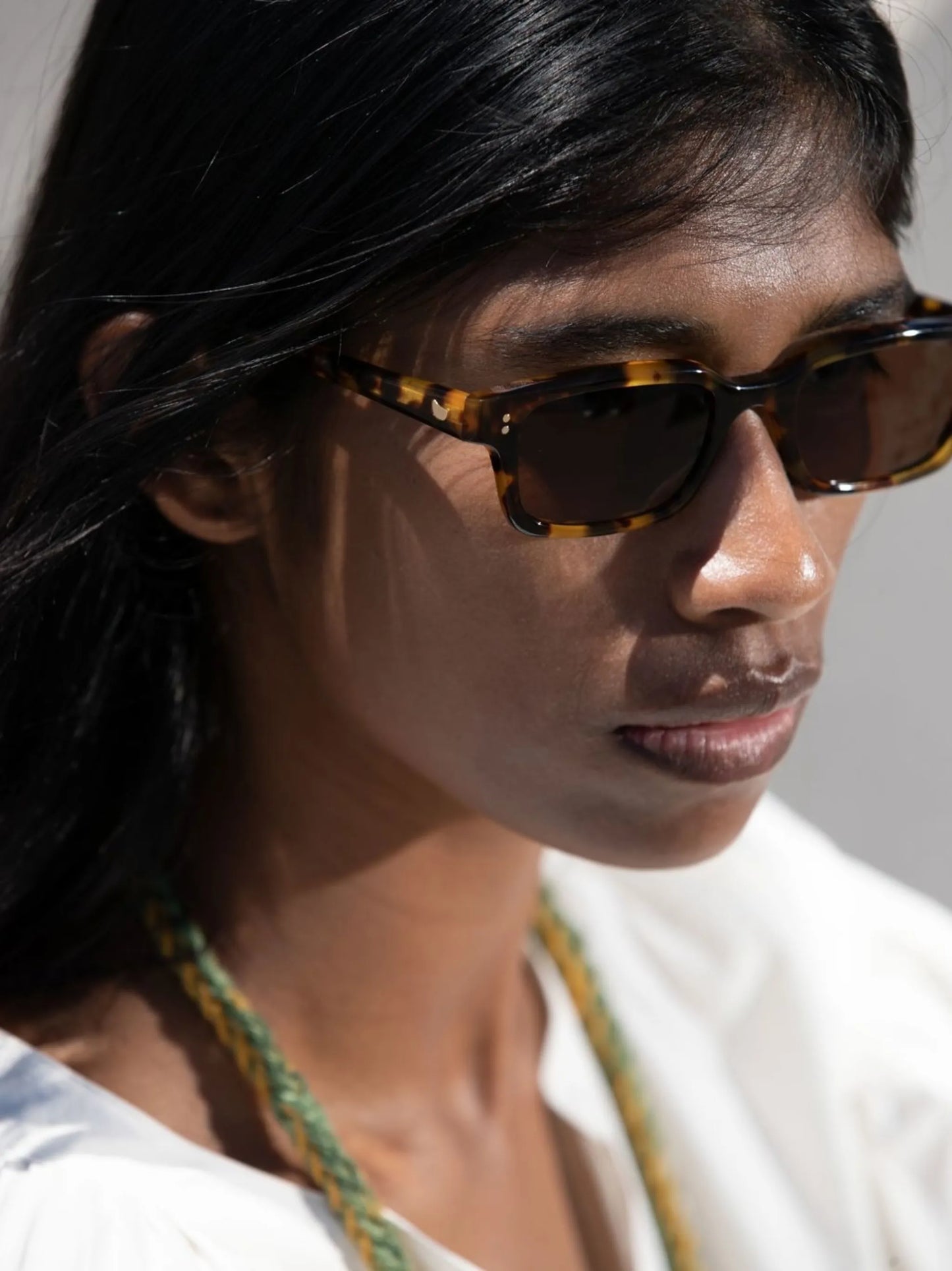 tortoiseshell rectangle-frame sunglasses