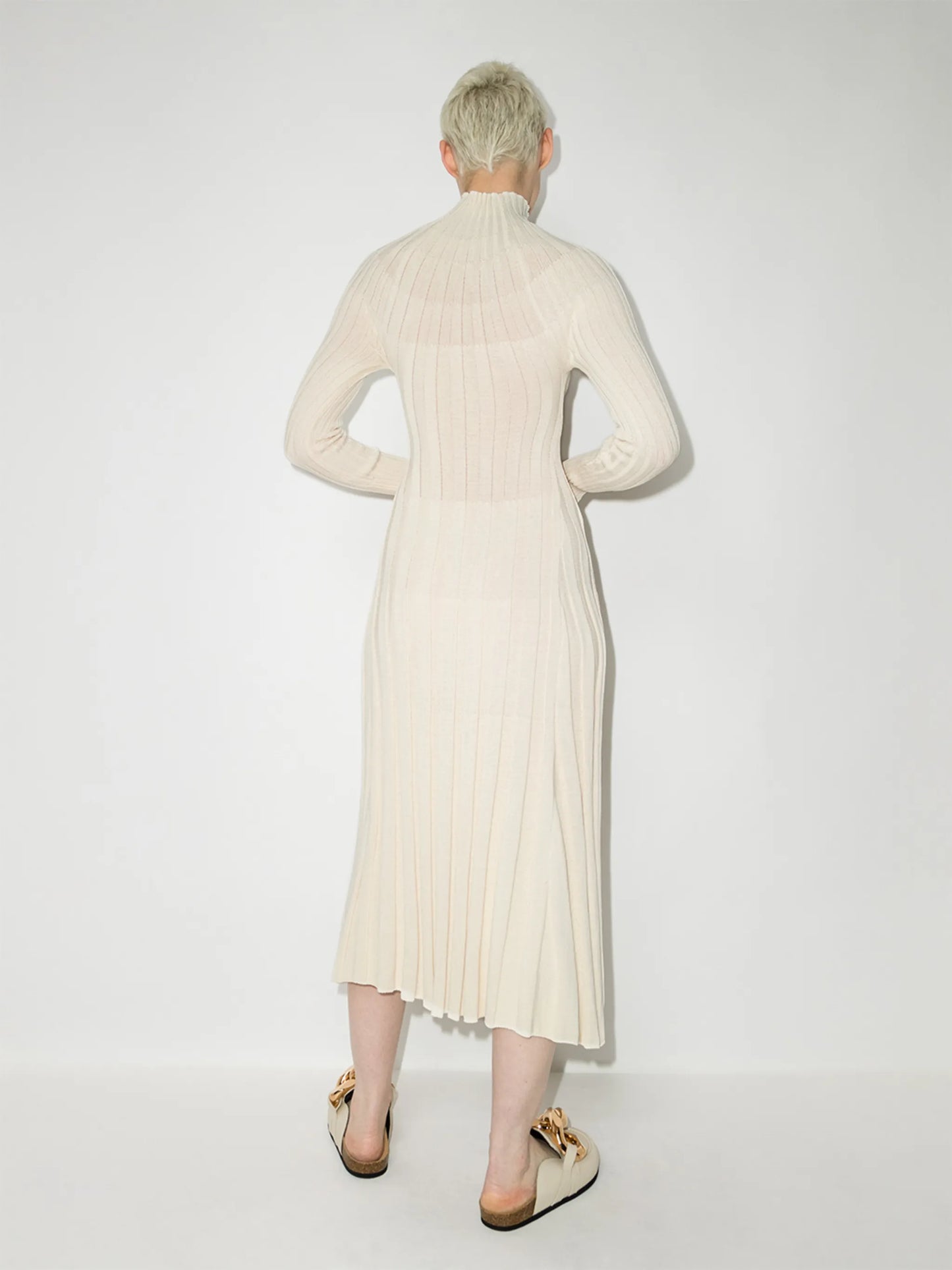 ribbed-knit midi dress
