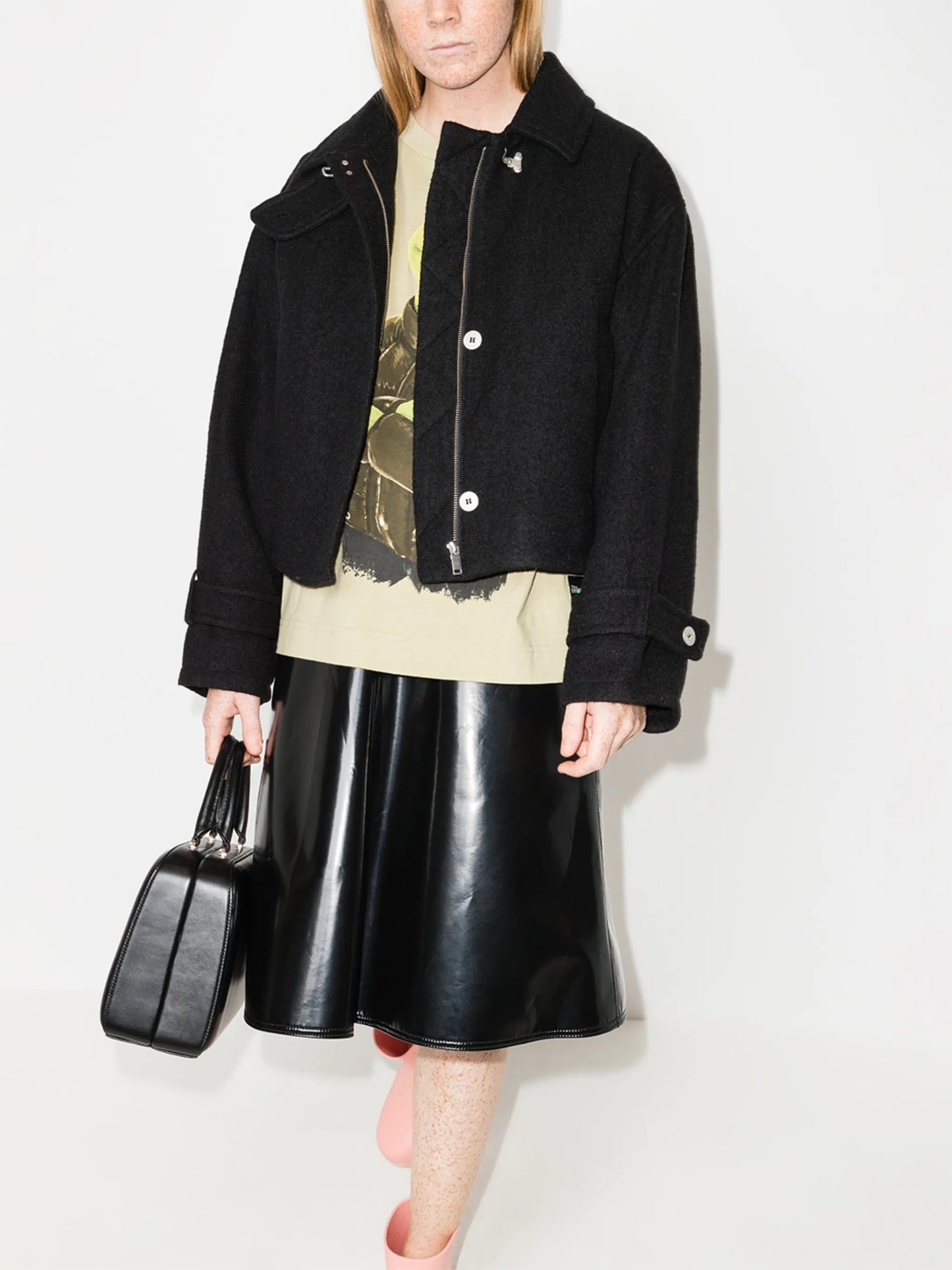 2 Moncler 1952 faux leather midi skirt