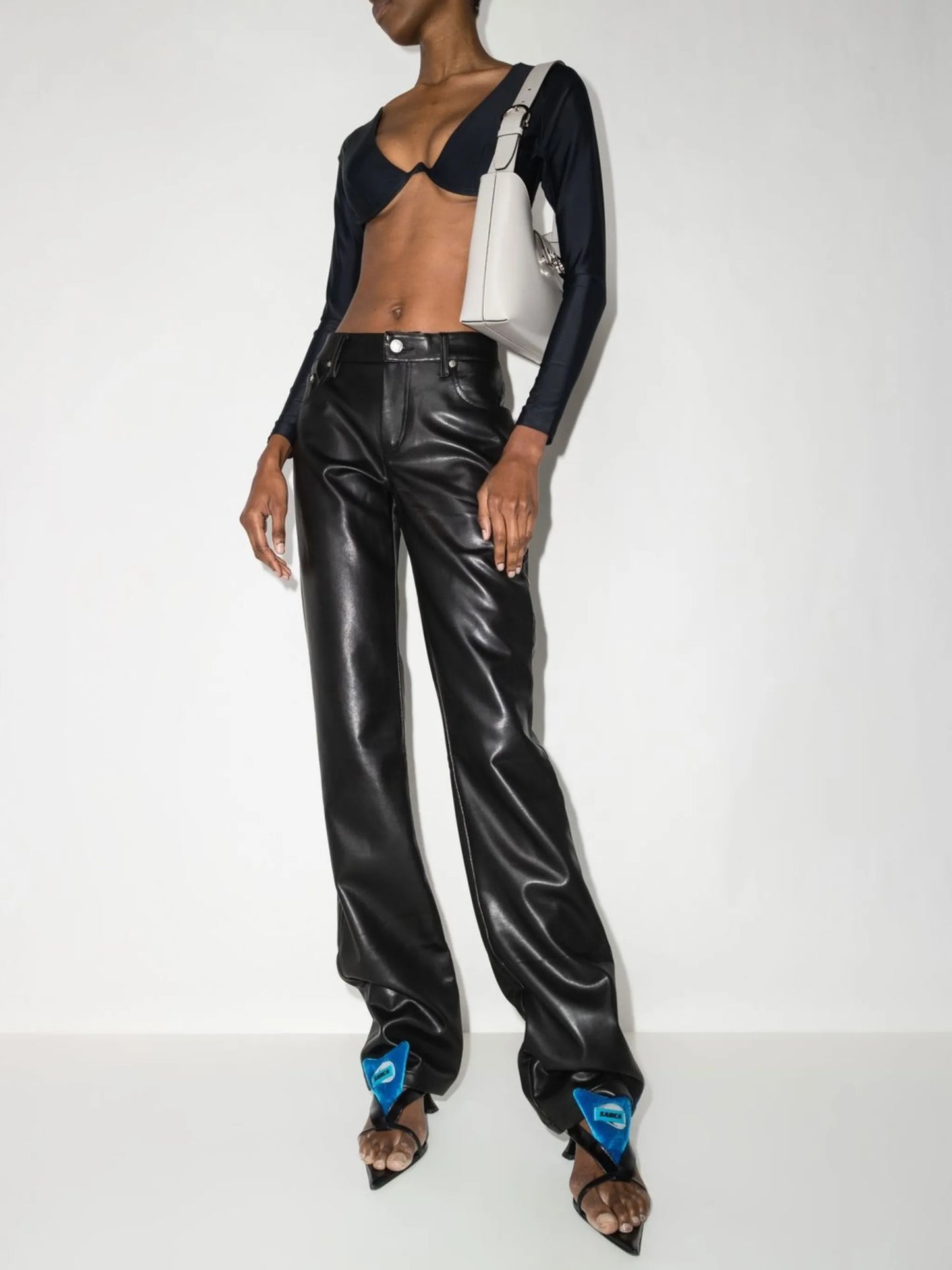 mid-rise straight-leg trousers