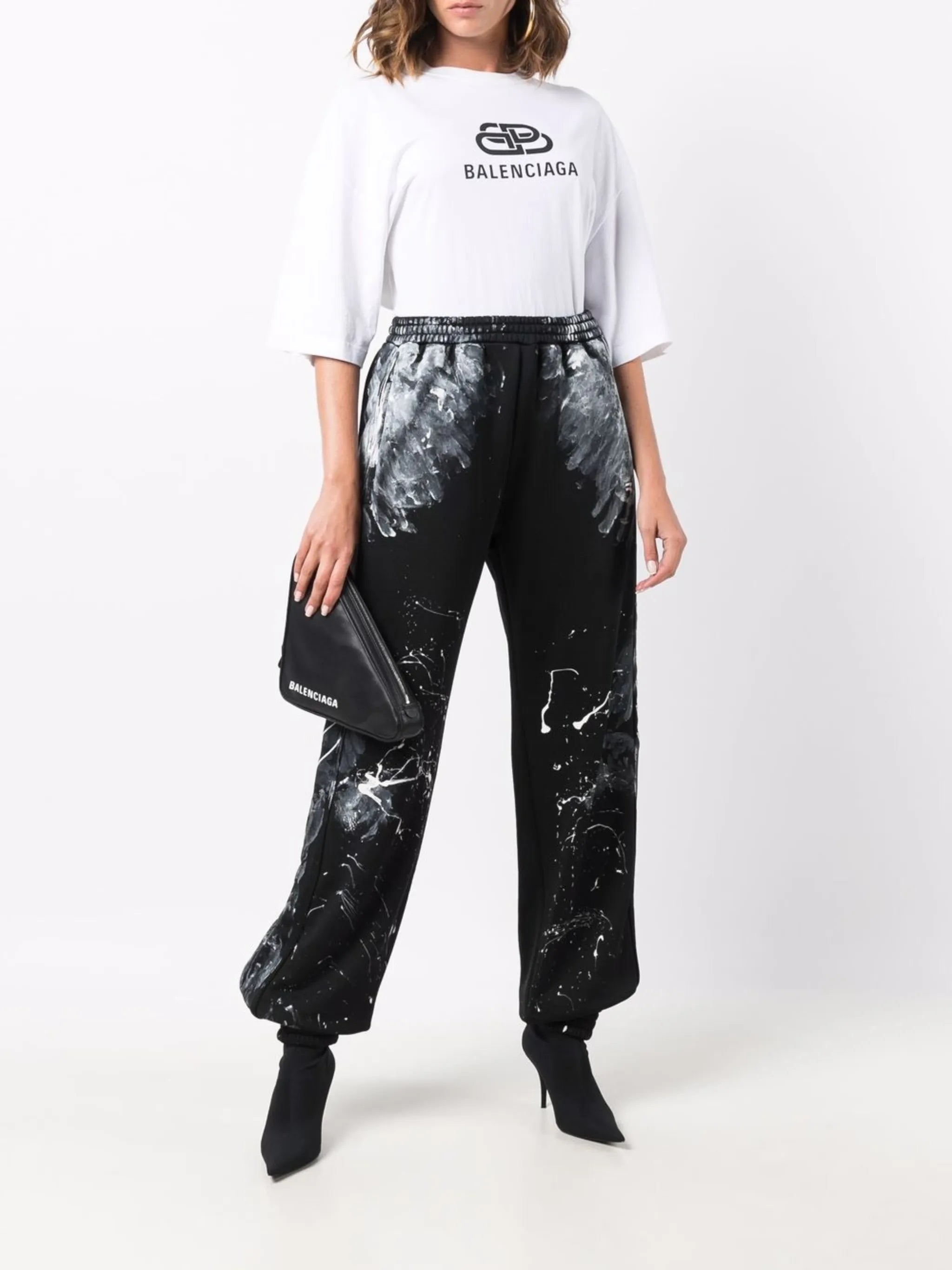 paint splatter track pants