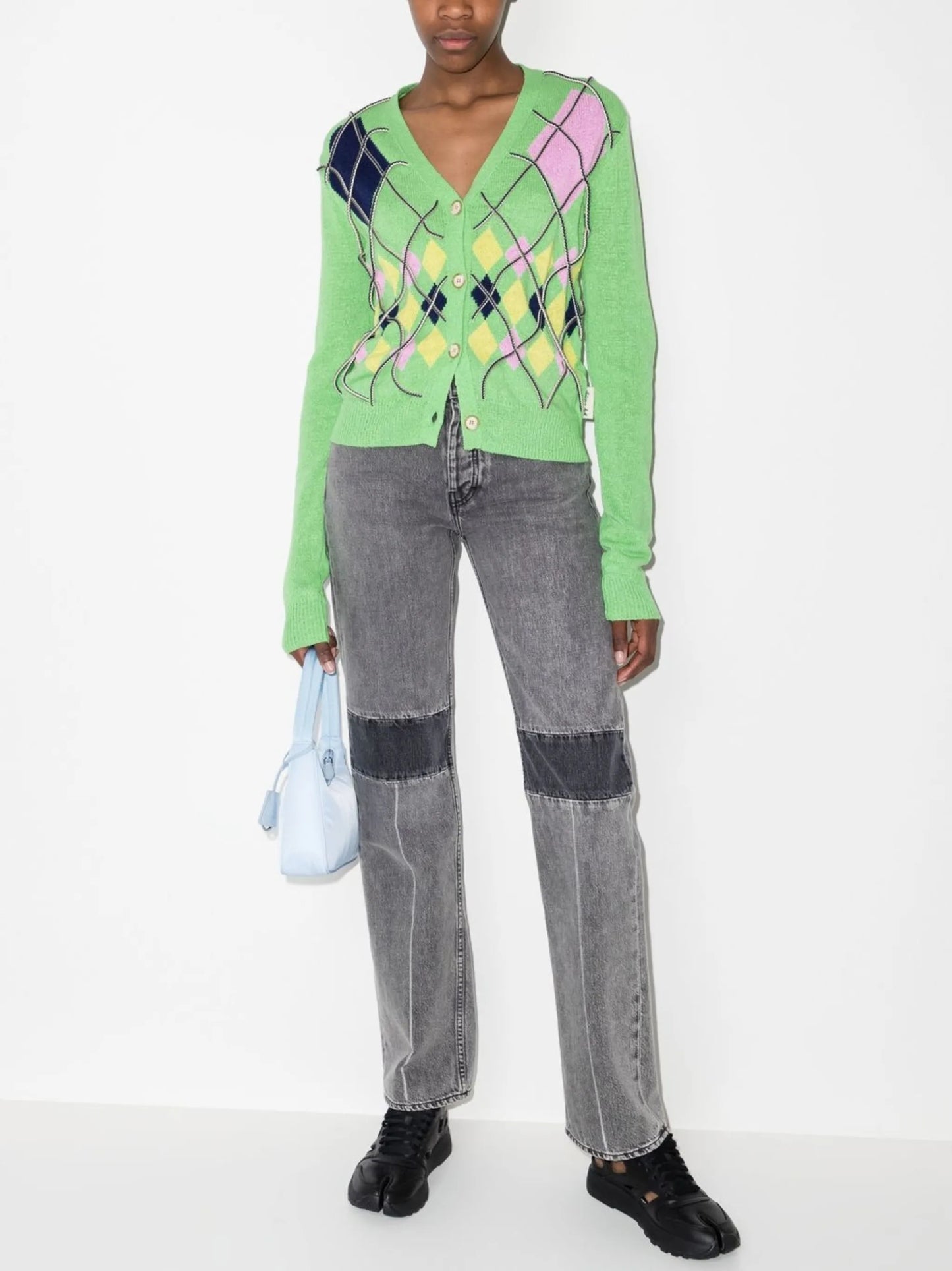 Joy argyle-string cardigan