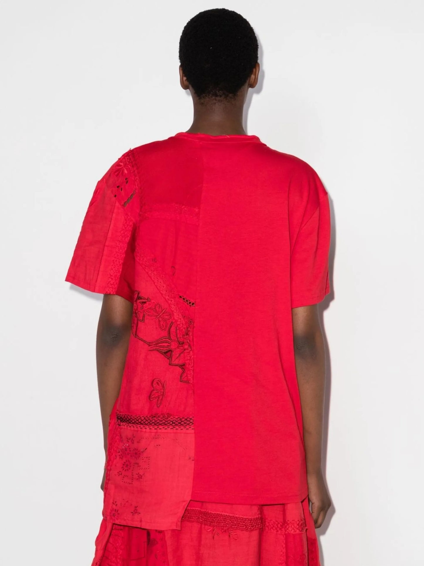 asymmetric patchwork T-shirt