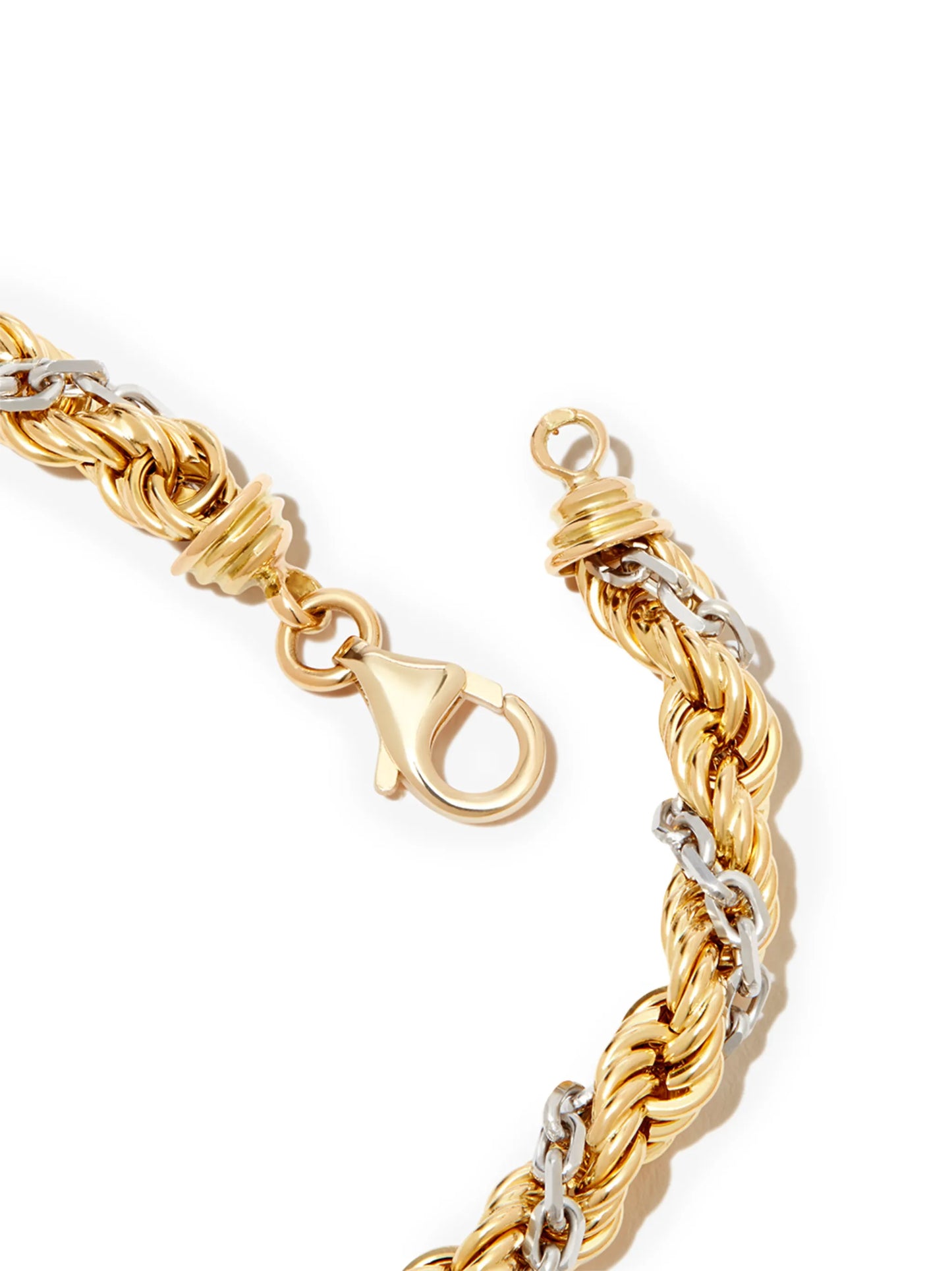 18kt yellow and white gold rope-chain necklace