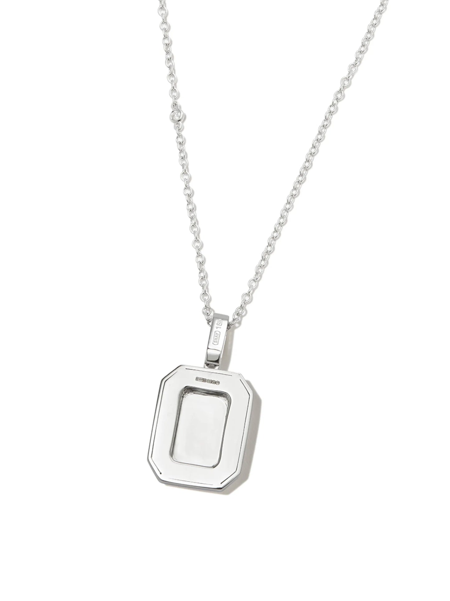18kt white gold O-initial bead-chain necklace