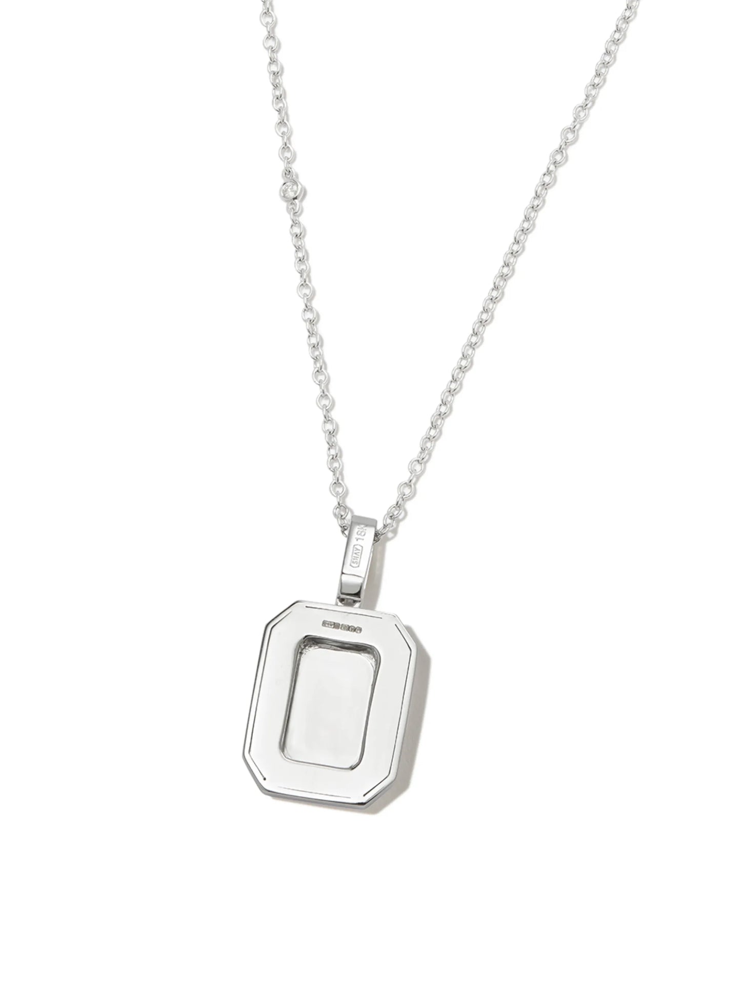 18K white gold x-initial bead-chain necklace