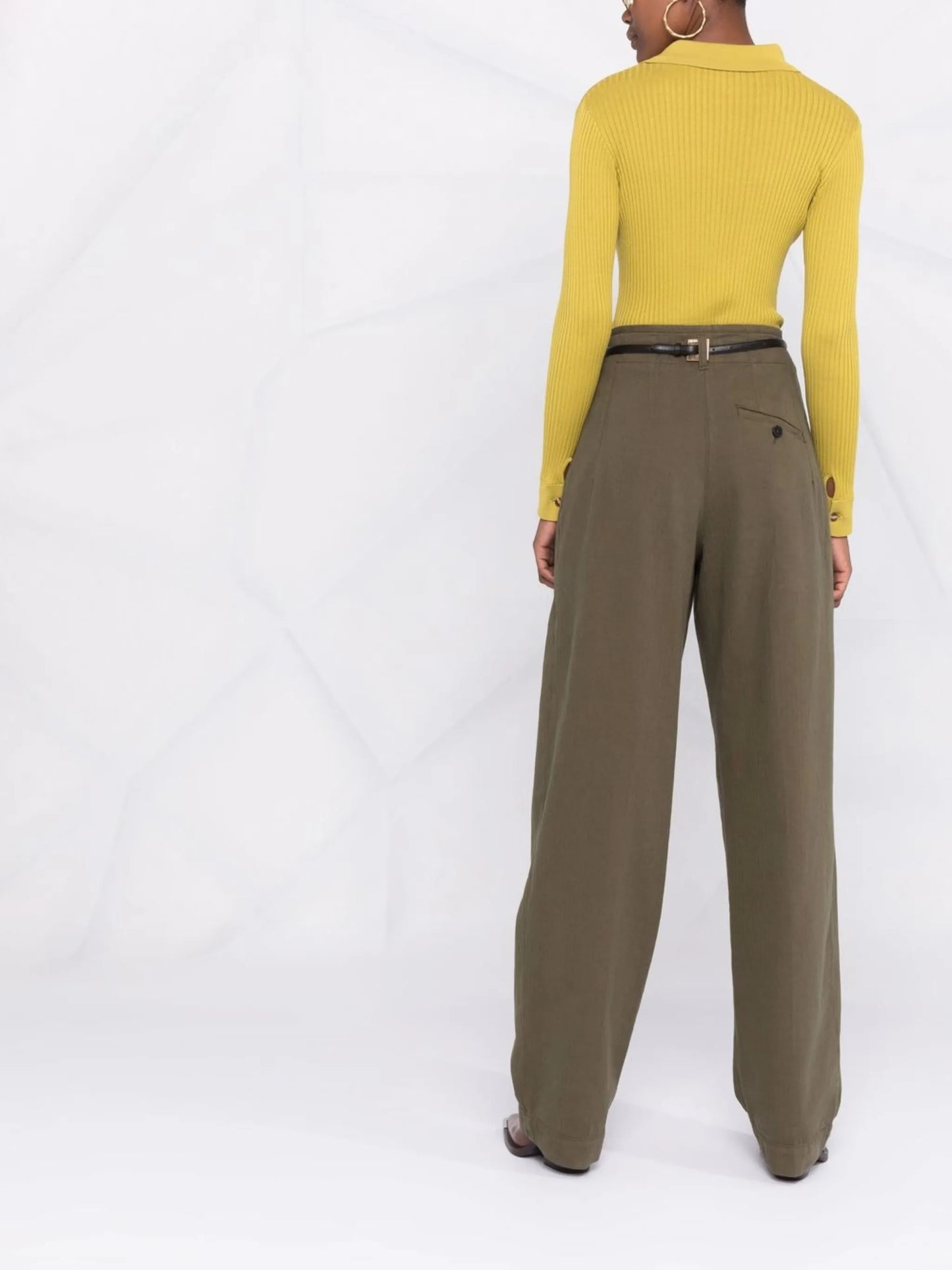 pleat-detail high waisted trousers