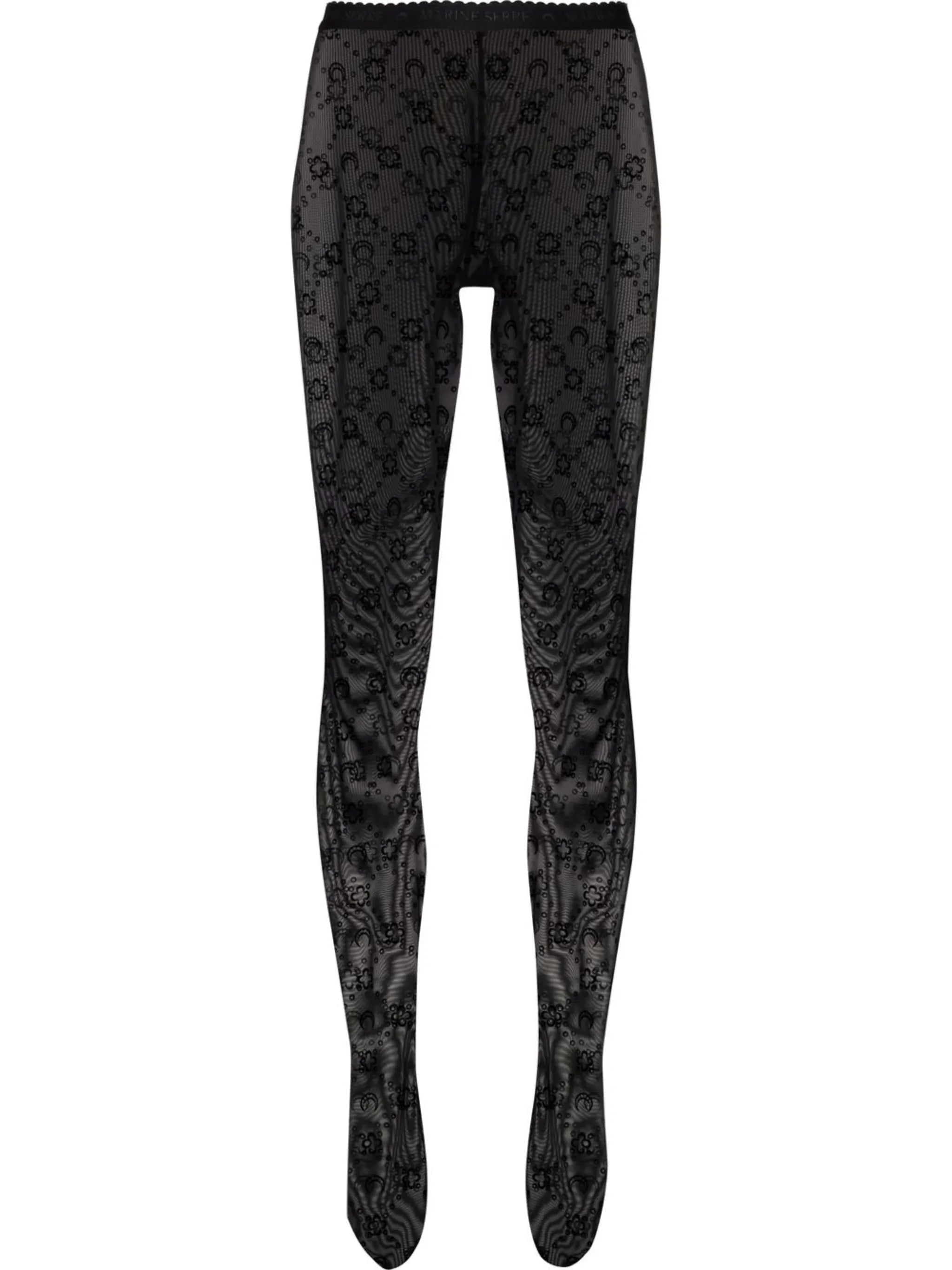 crescent moon-print tights