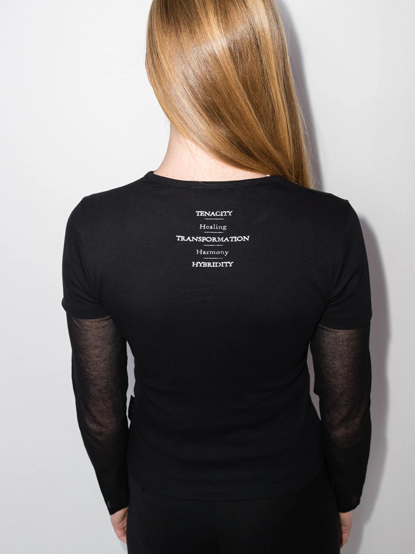 Resilience tarot card-print fitted T-shirt
