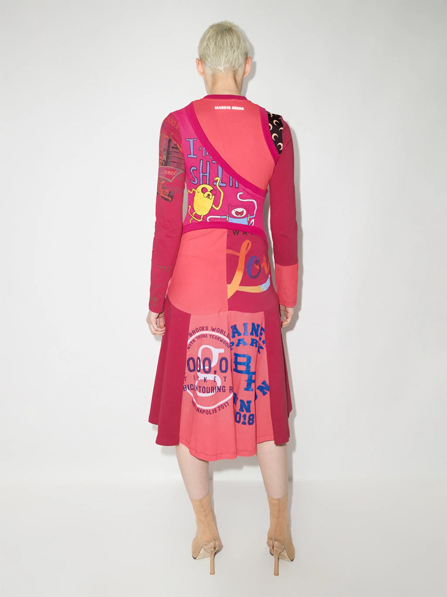patchwork flared dress