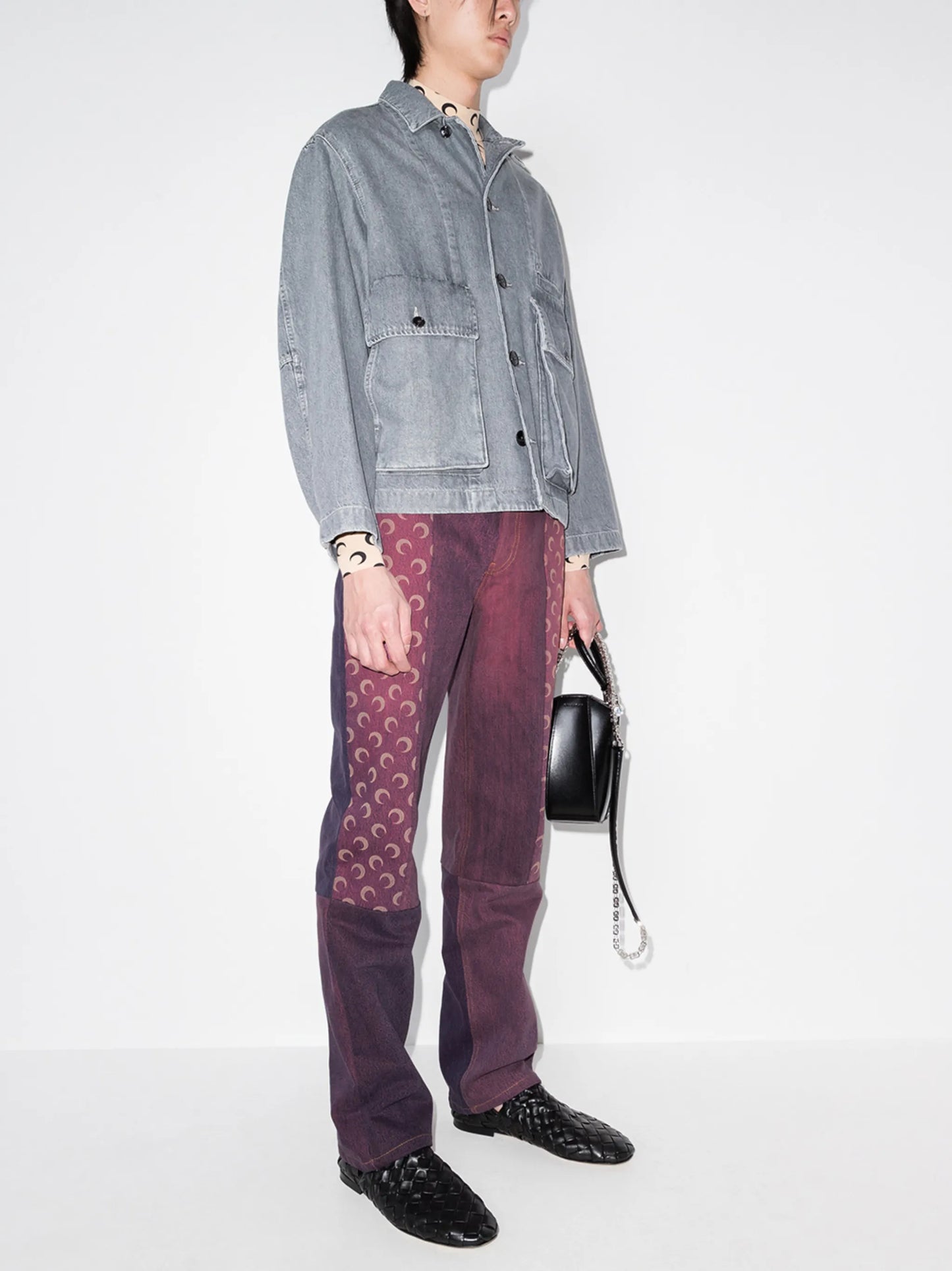 Regen patchwork straight-leg jeans