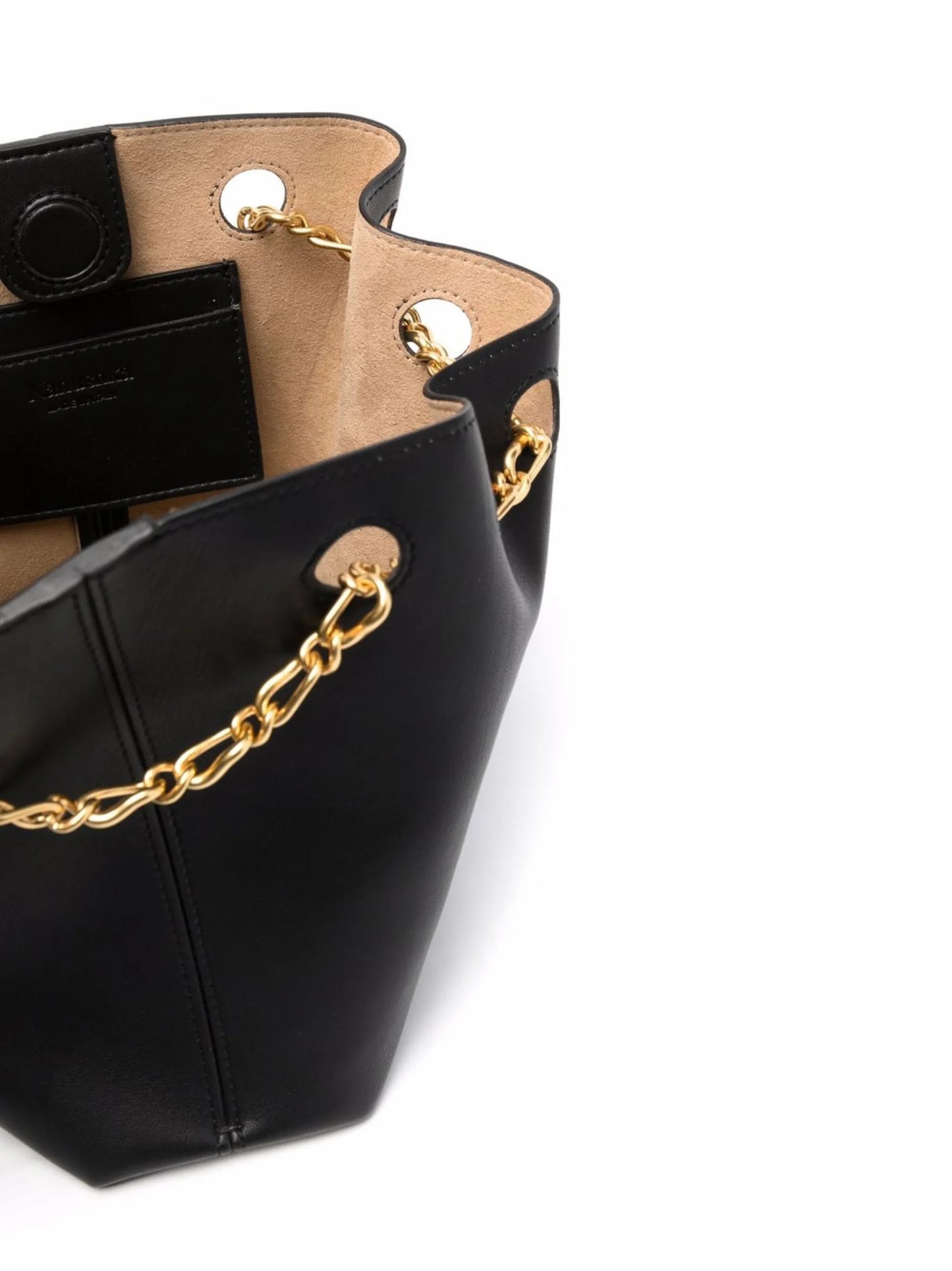 vegan-leather chain-strap tote bag