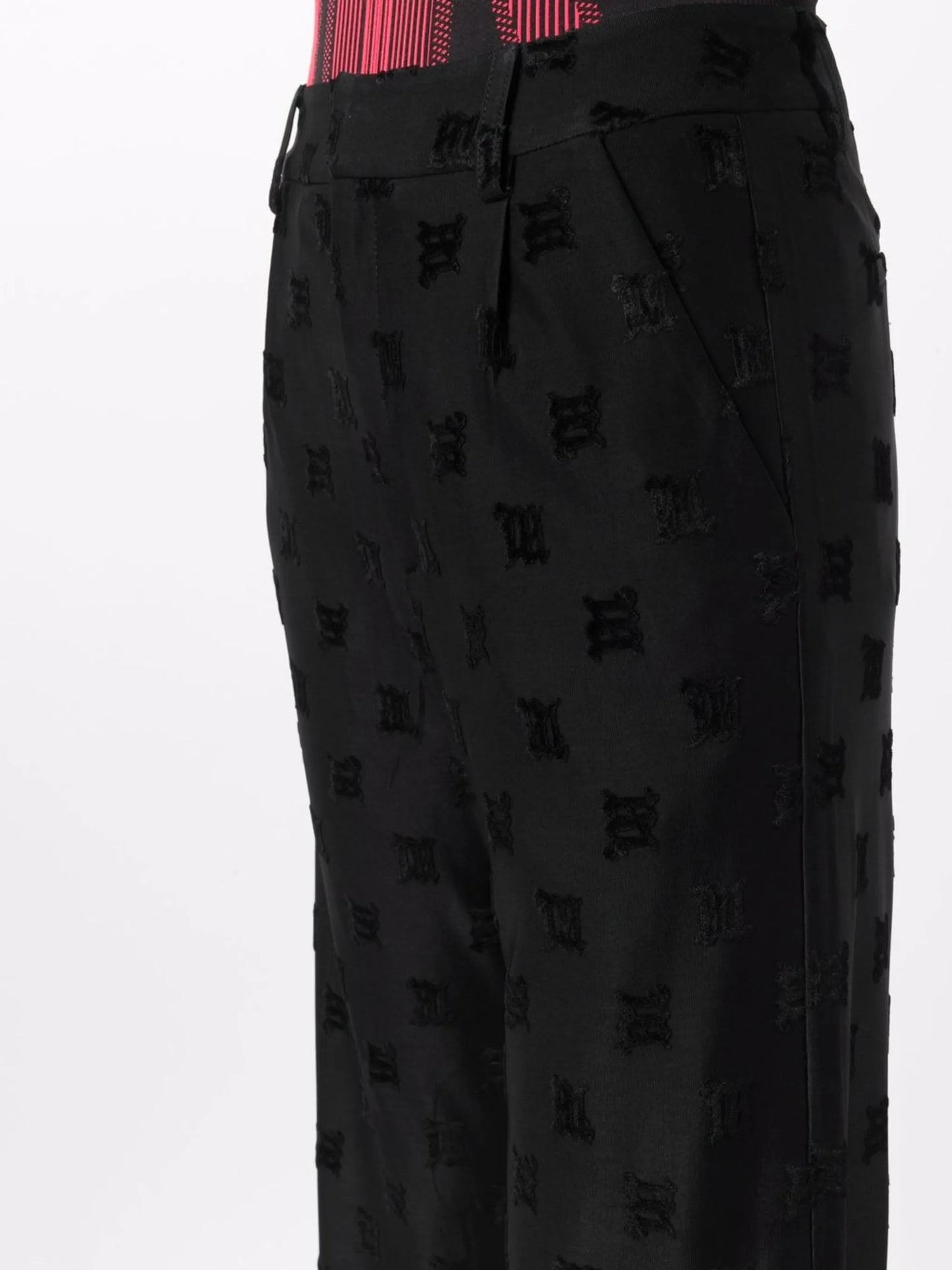 monogram-print straight trousers